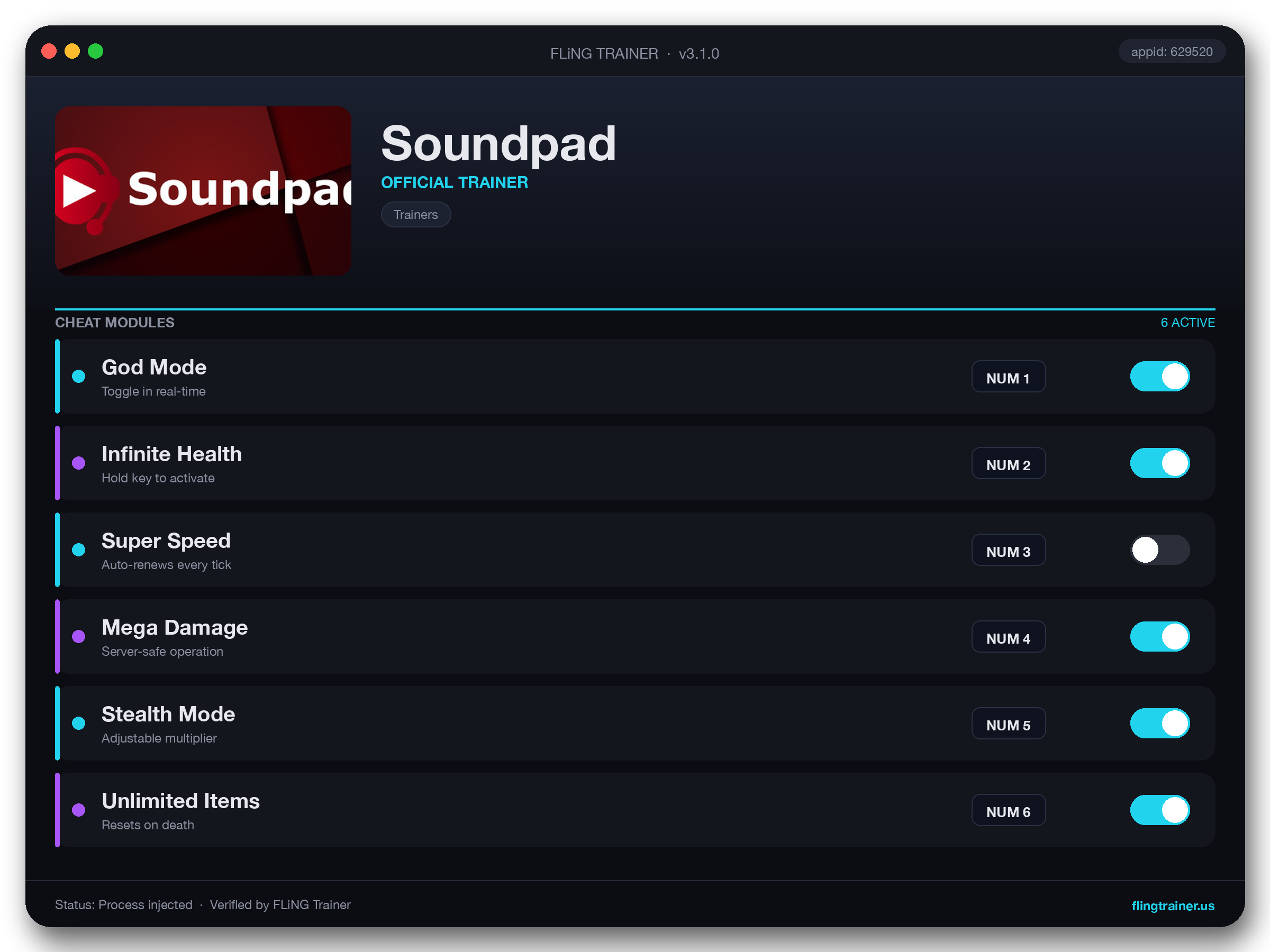 Soundpad Trainer interface
