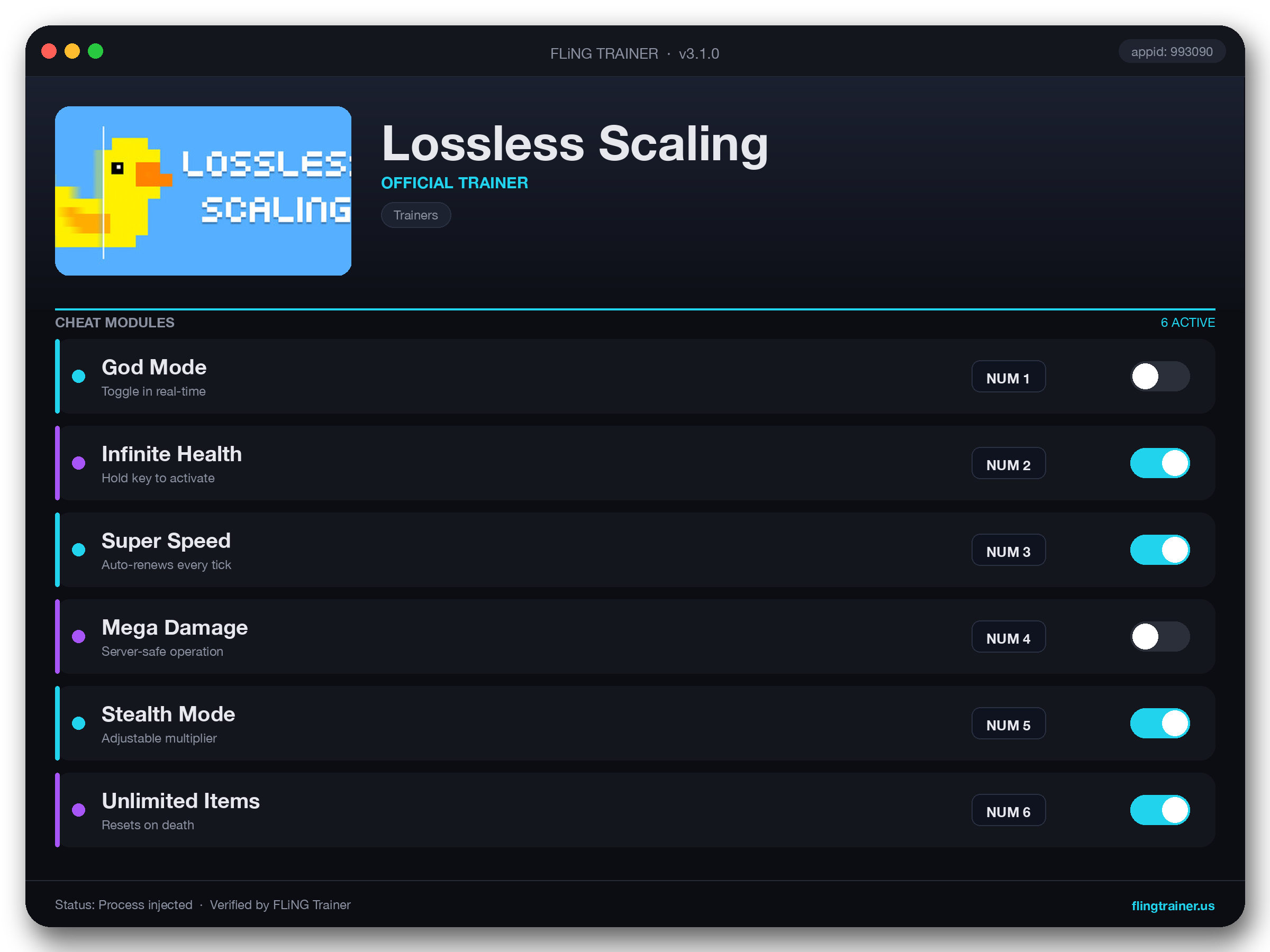 Lossless Scaling Trainer interface
