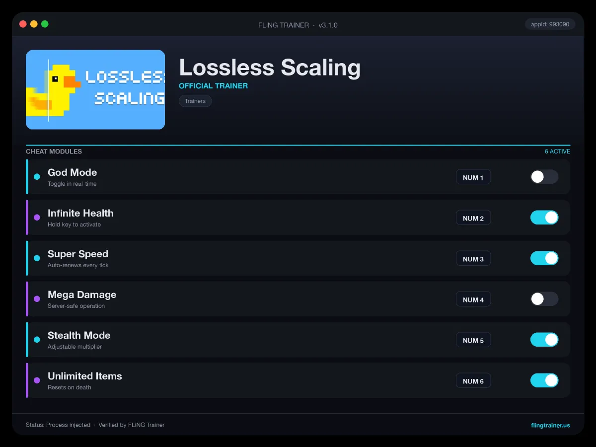 Lossless Scaling Trainer interface