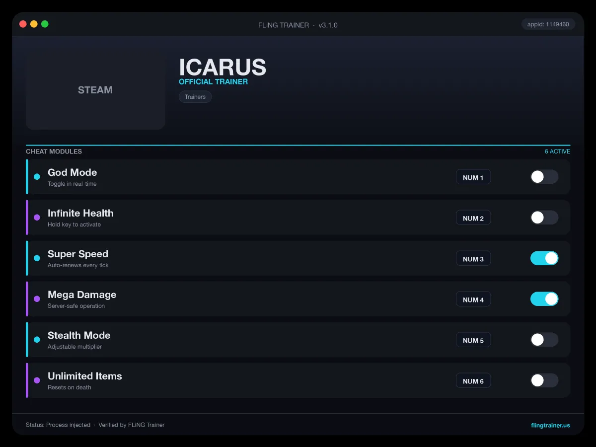 ICARUS Trainer interface