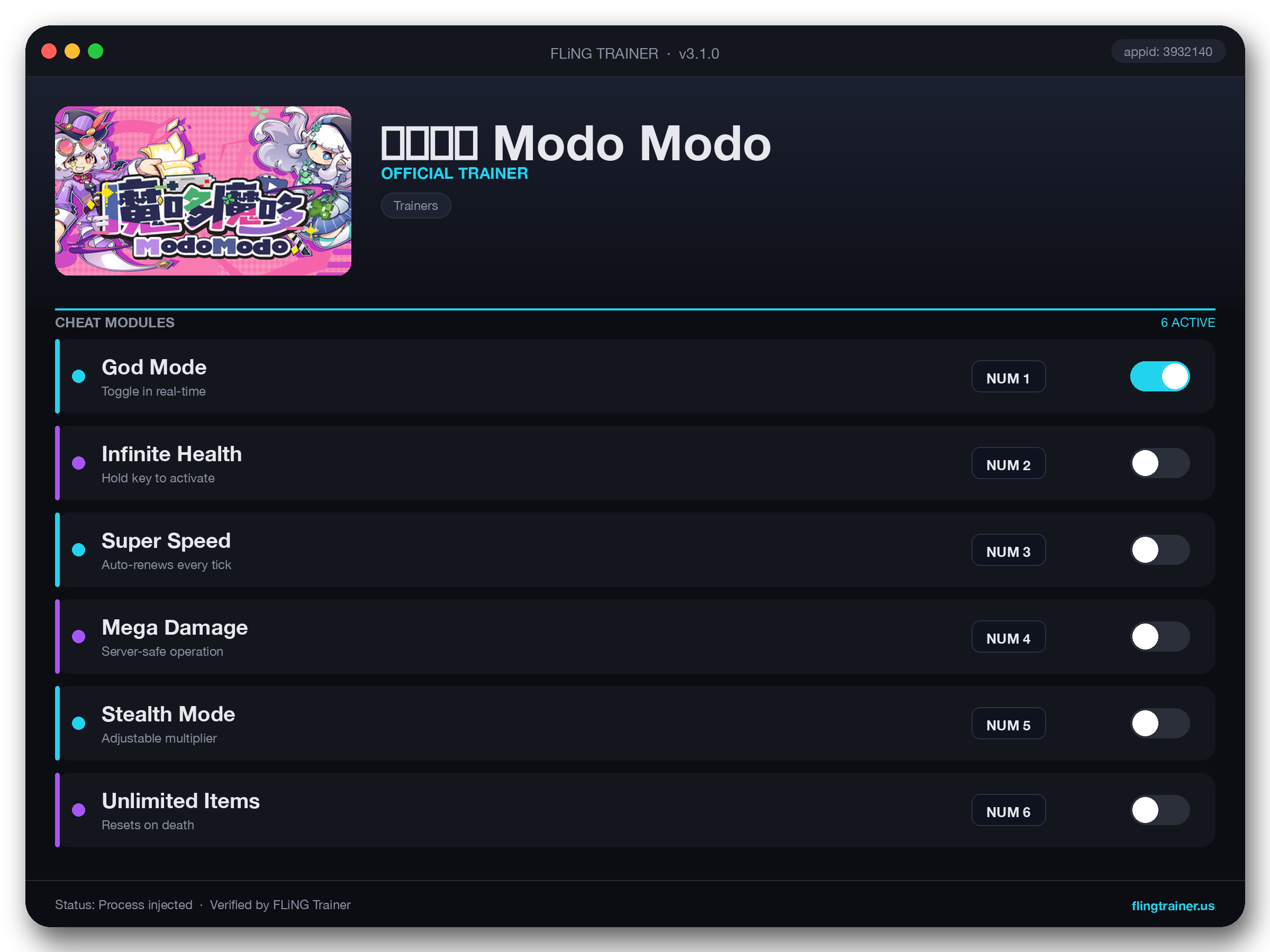 魔哆魔哆 Modo Modo Trainer interface