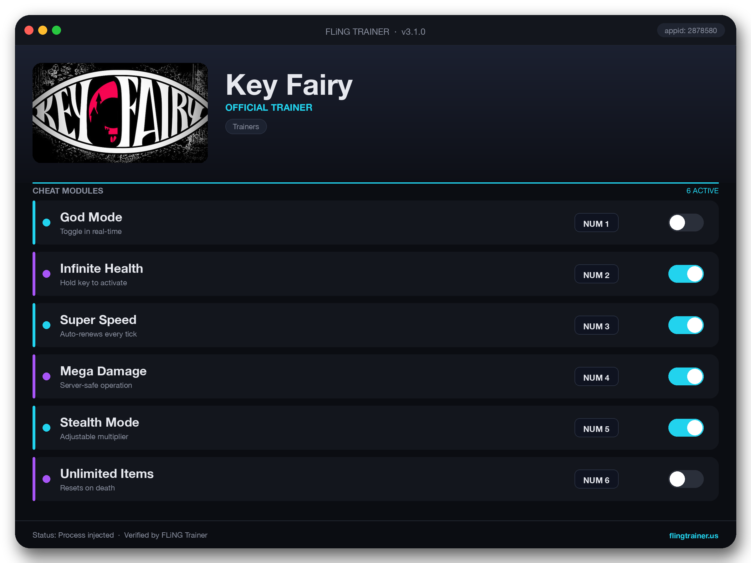 Key Fairy Trainer interface
