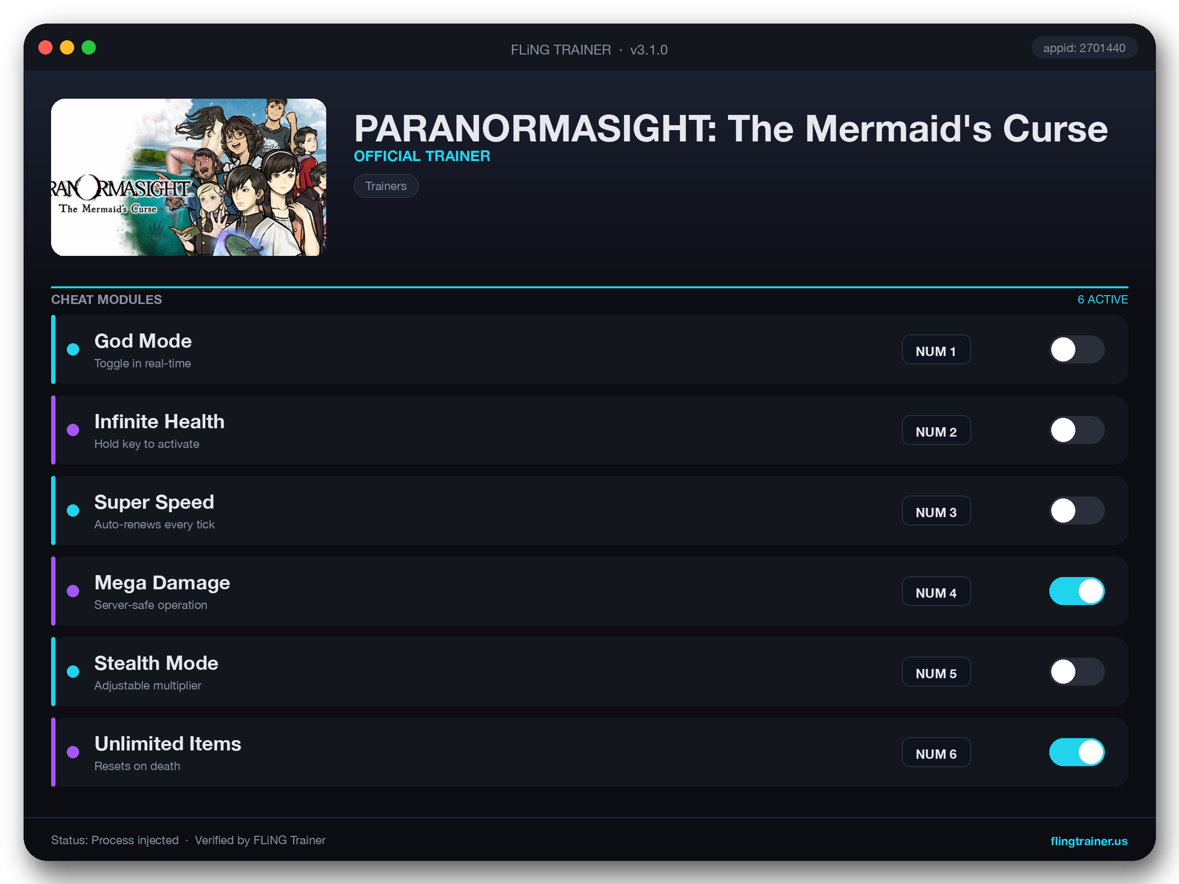 PARANORMASIGHT: The Mermaid's Curse Trainer interface