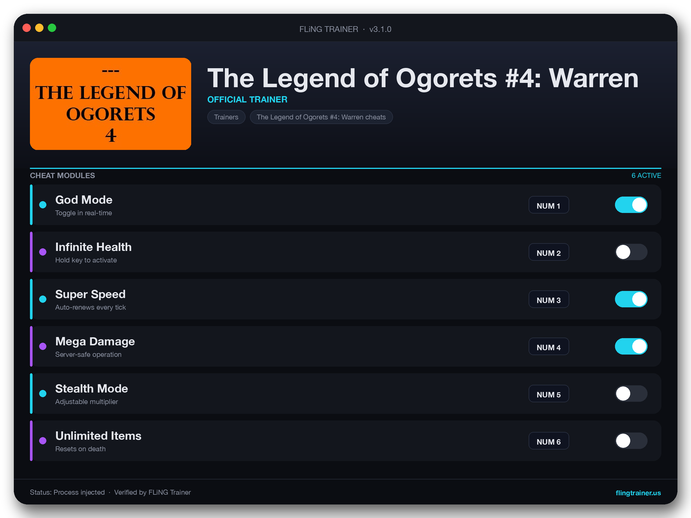The Legend of Ogorets #4: Warren Trainer interface
