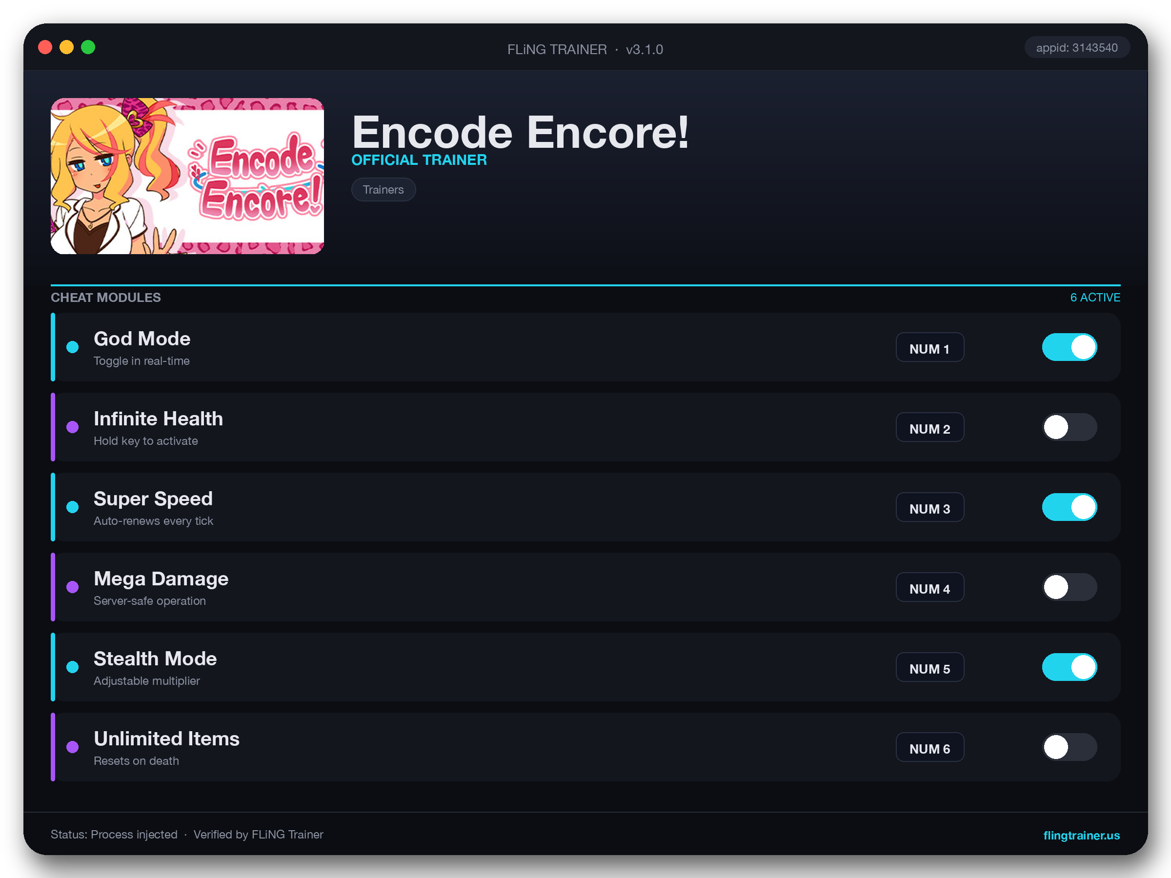Encode Encore! Trainer interface