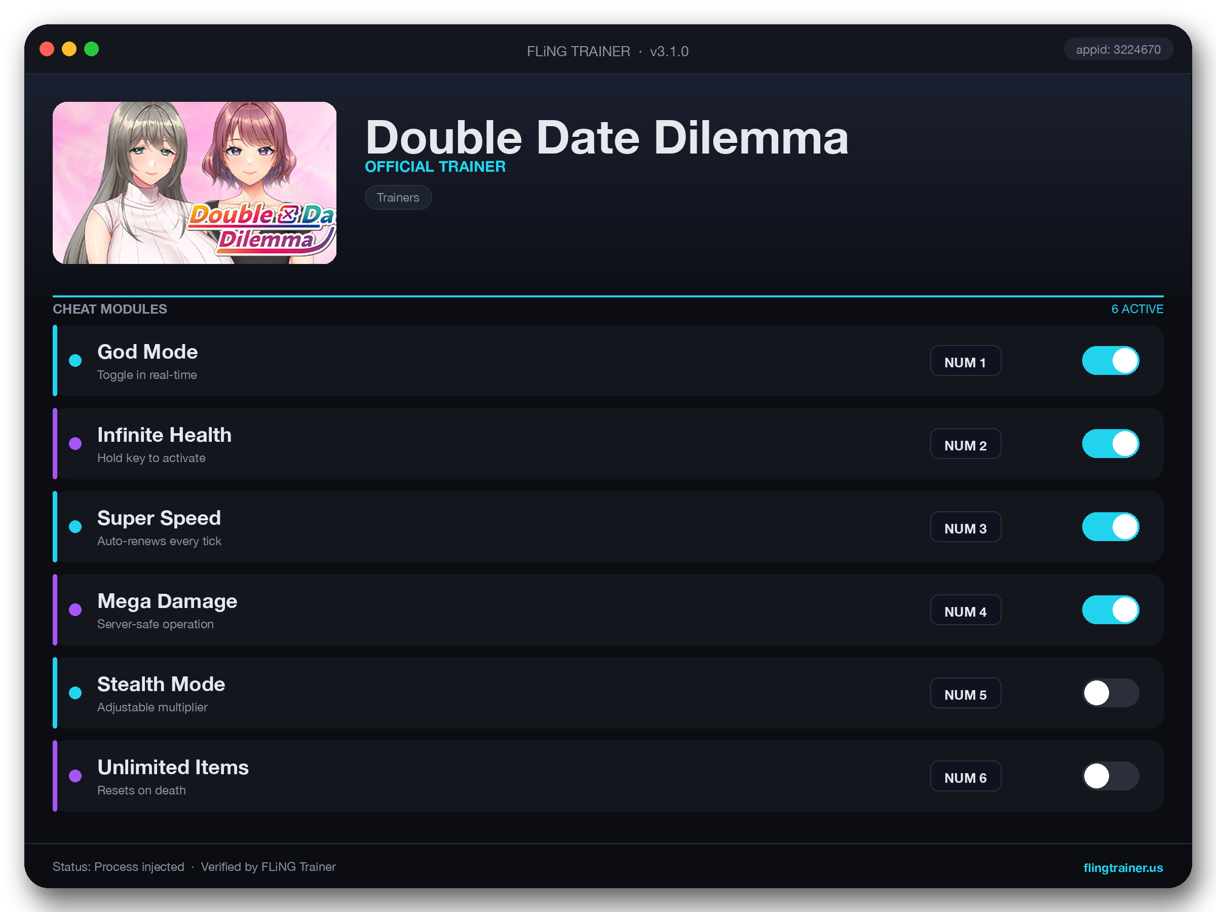 Double Date Dilemma Trainer interface