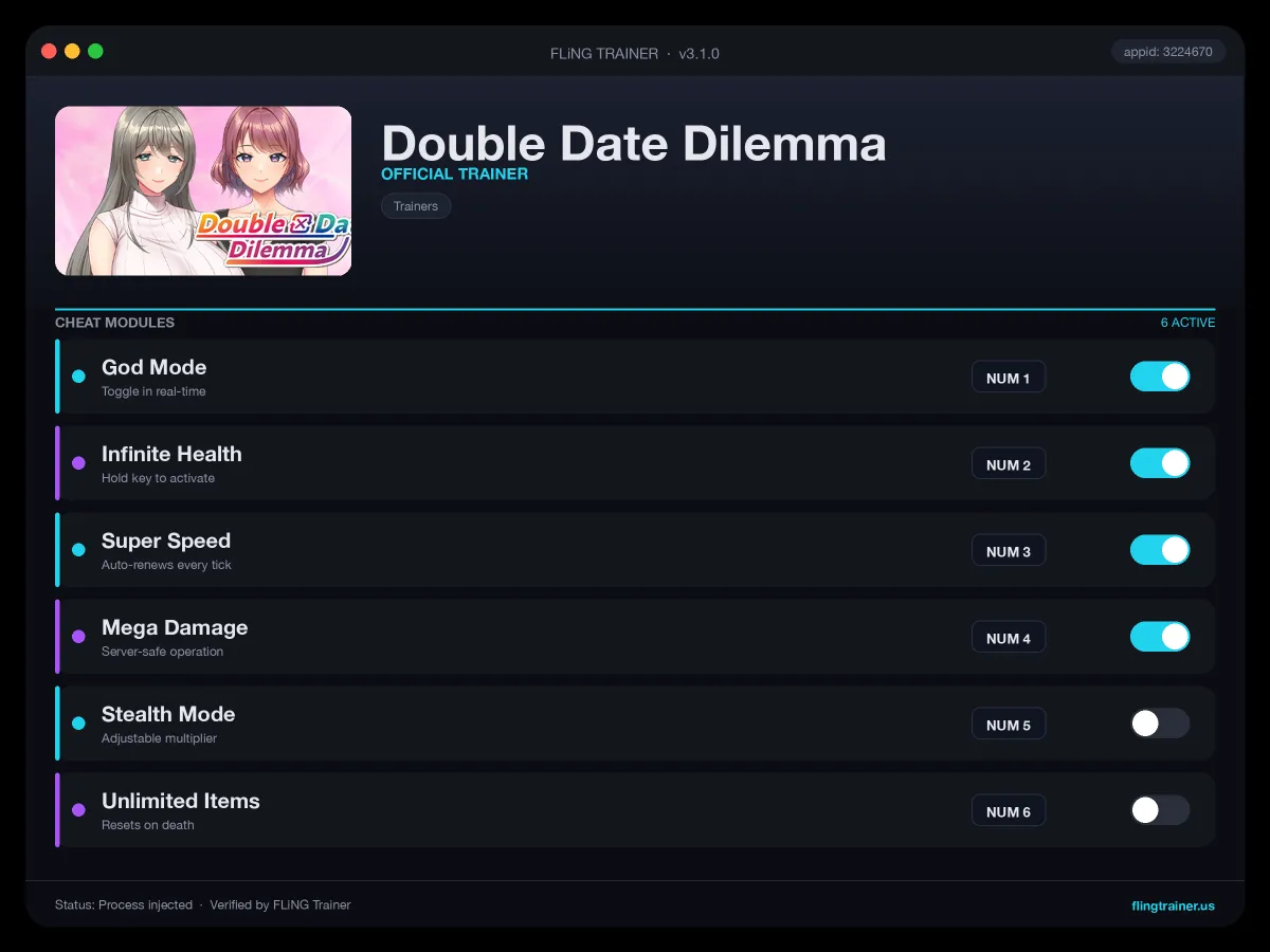 Double Date Dilemma Trainer interface