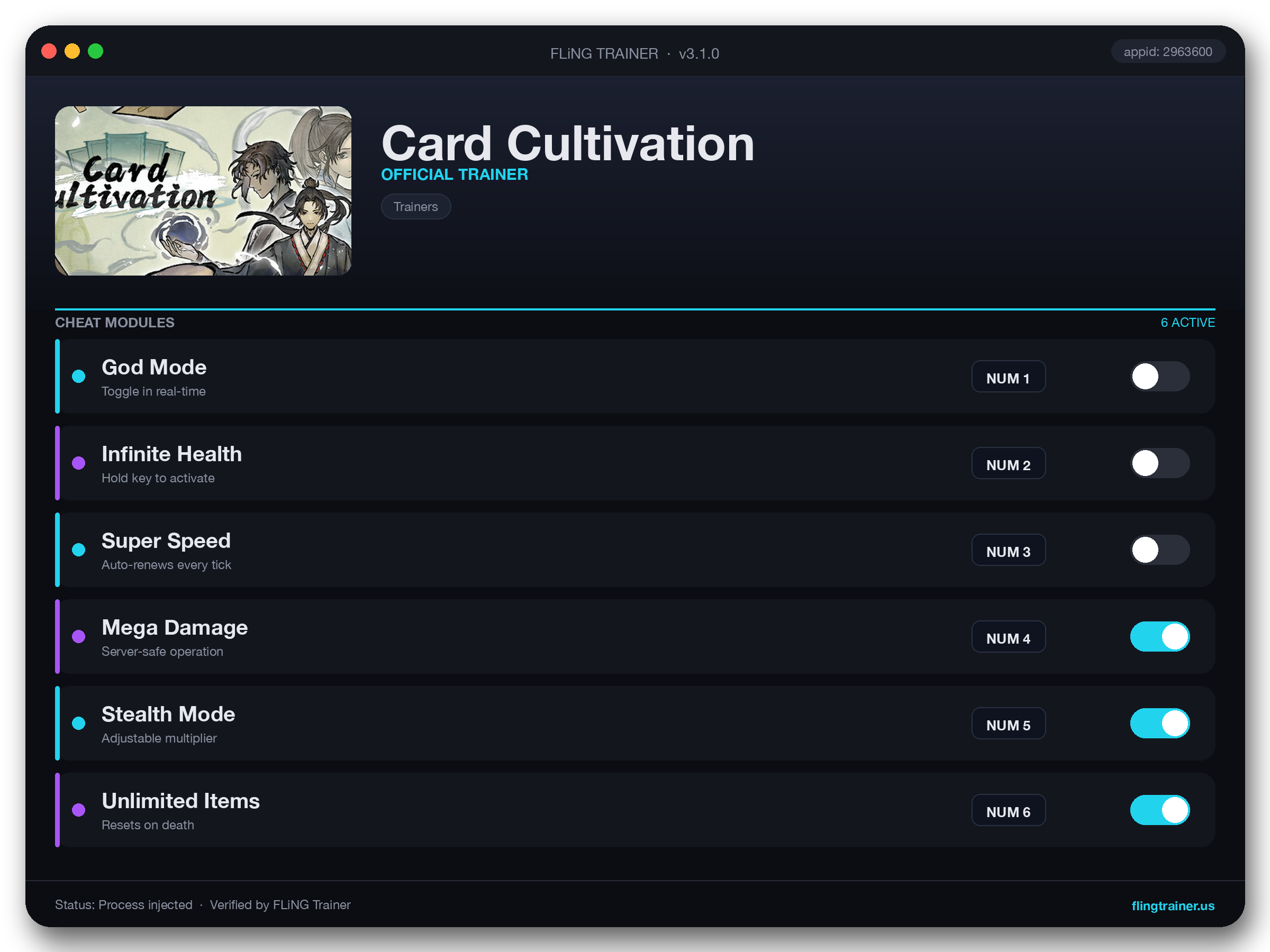 Card Cultivation Trainer interface