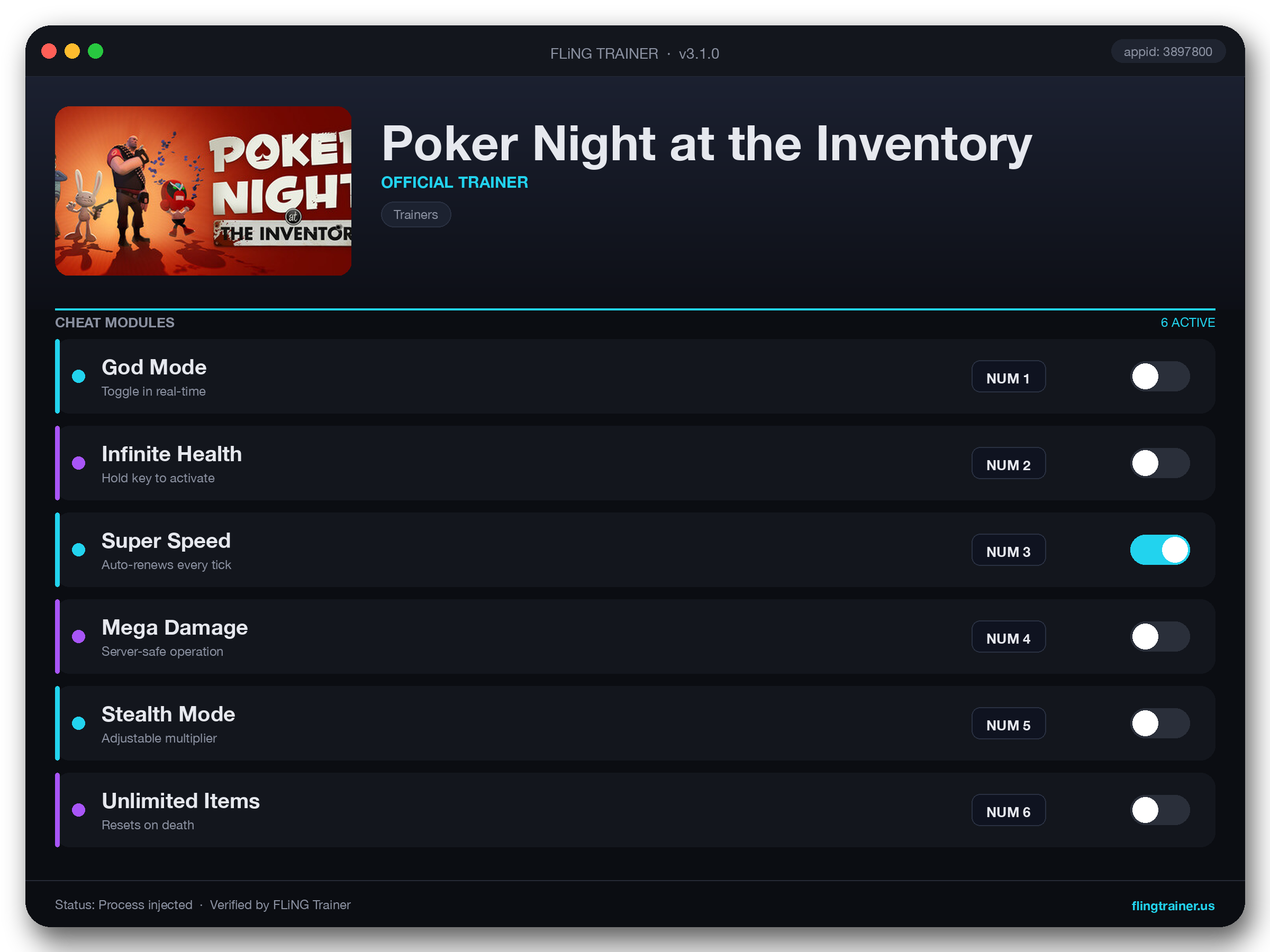 Poker Night at the Inventory Trainer interface