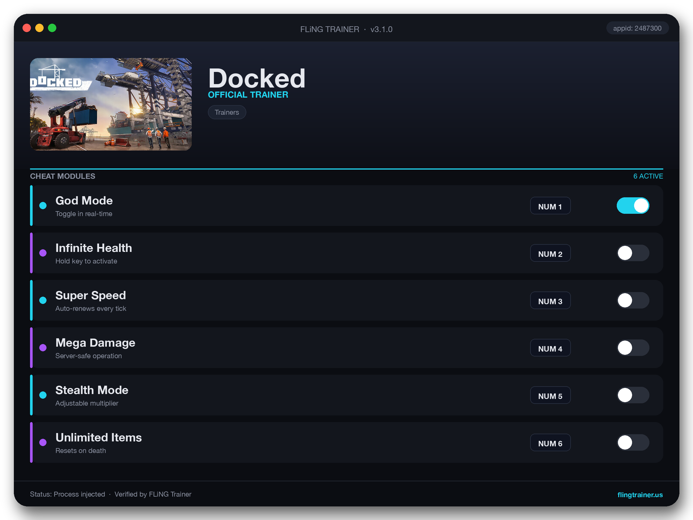 Docked Trainer interface