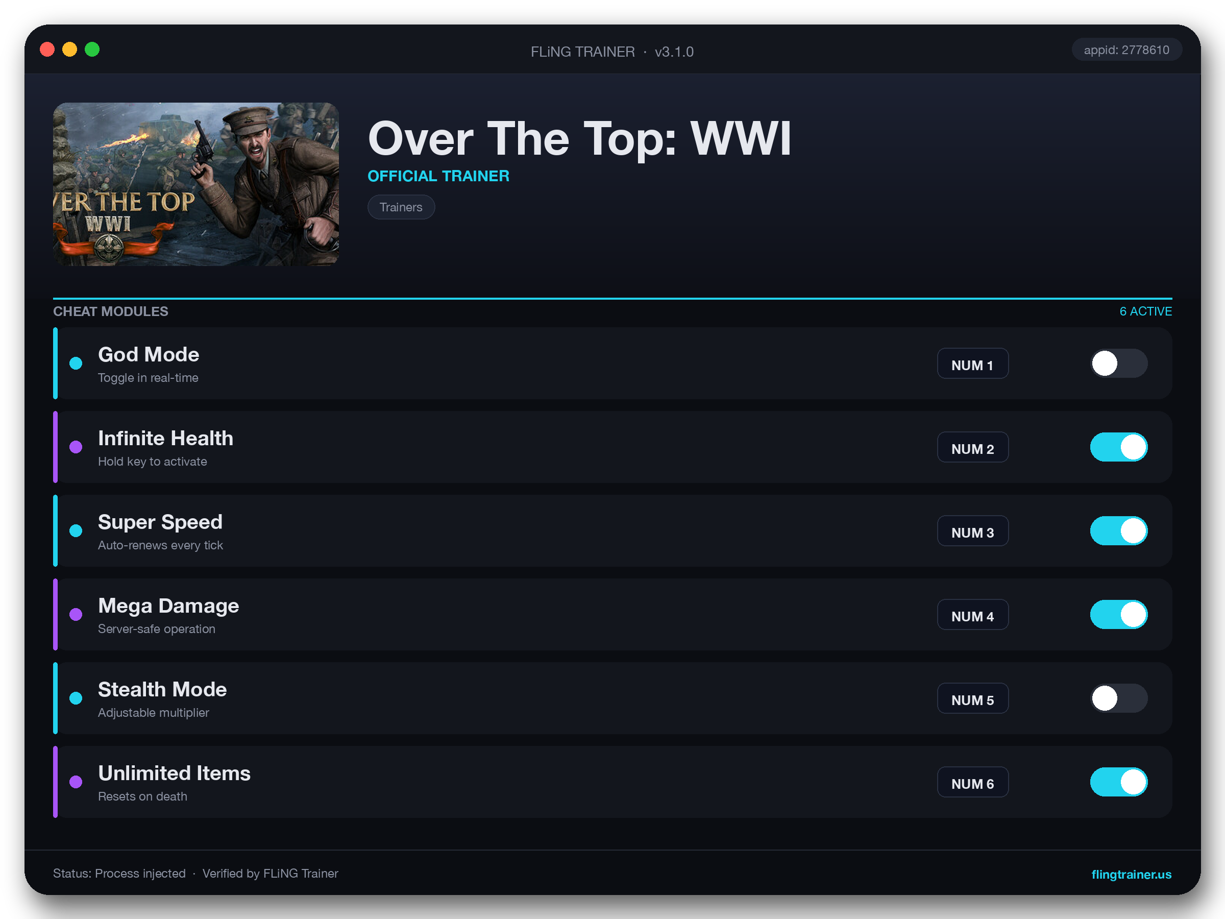 Over The Top: WWI Trainer interface