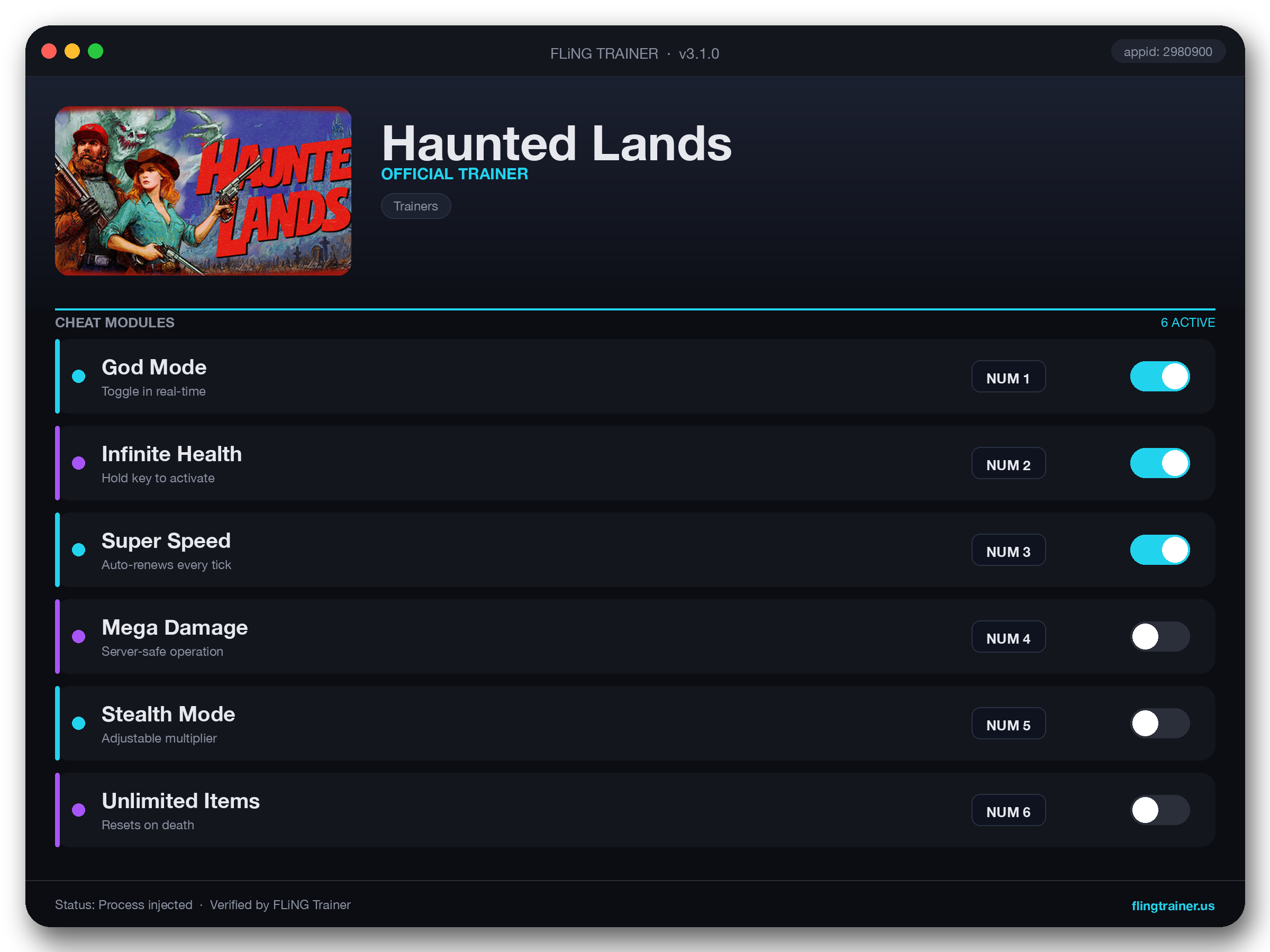 Haunted Lands Trainer interface