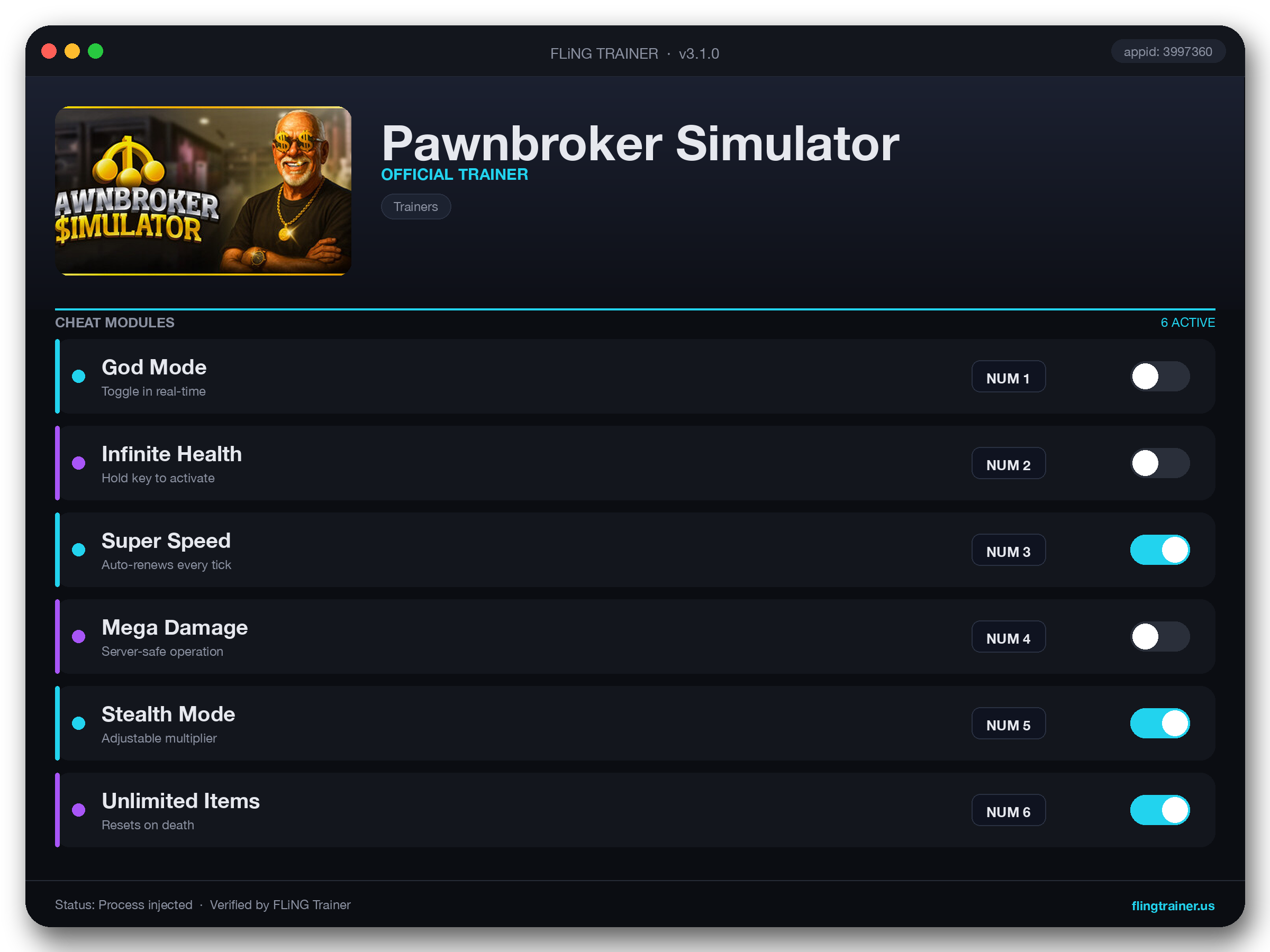 Pawnbroker Simulator Trainer interface