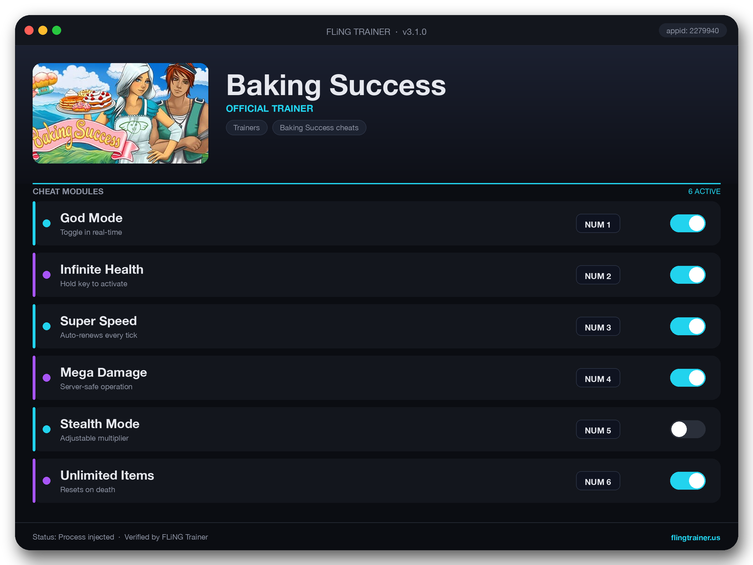 Baking Success Trainer interface