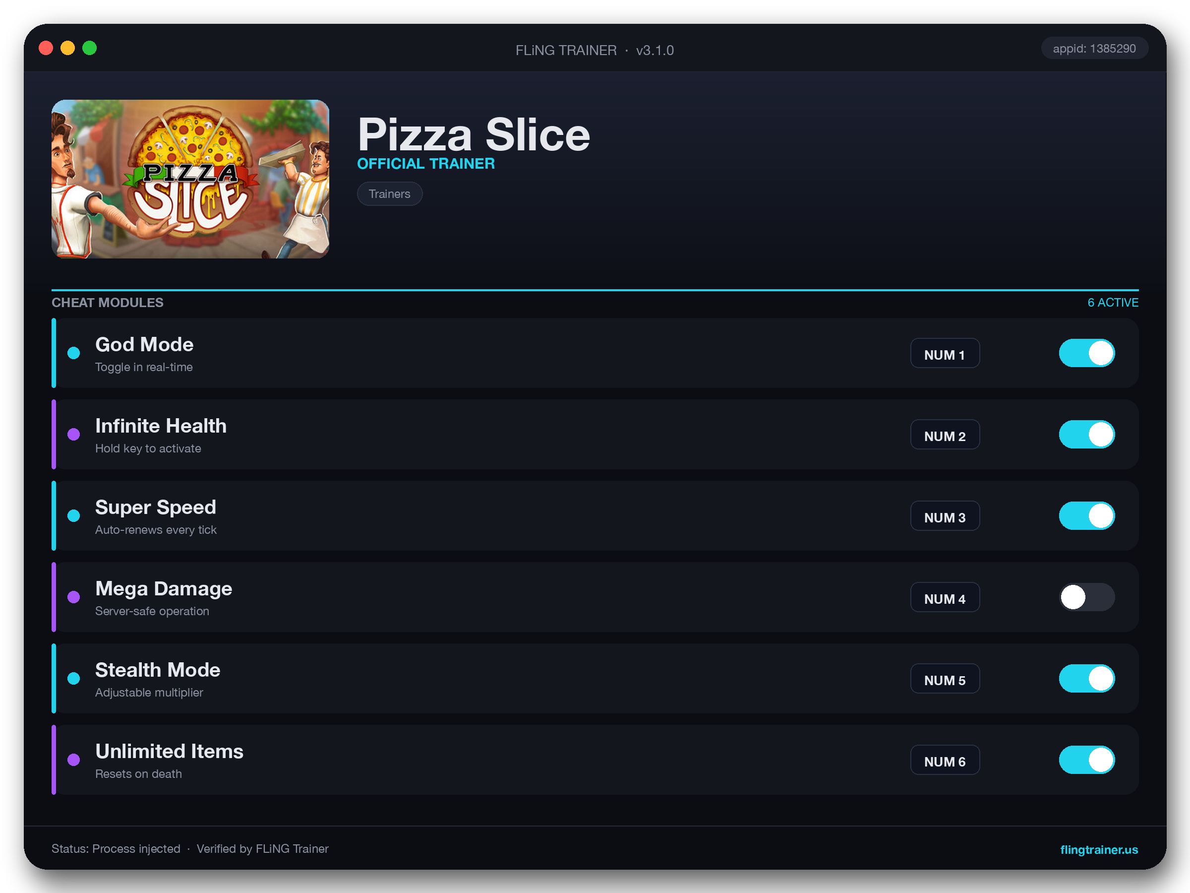 Pizza Slice Trainer interface