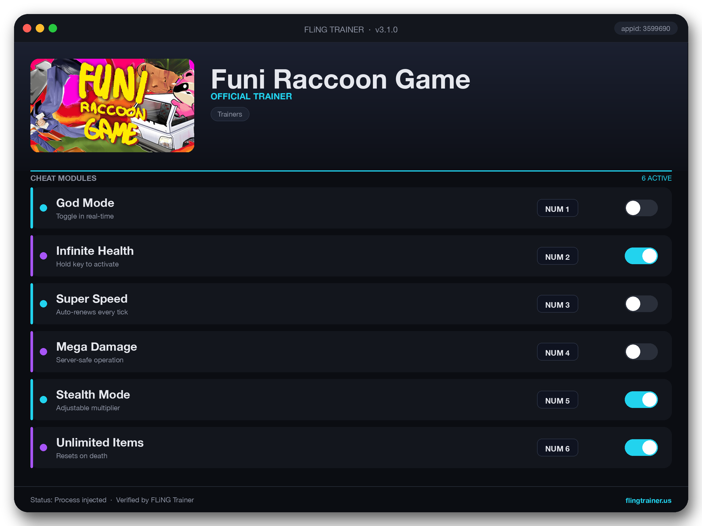 Funi Raccoon Game Trainer interface