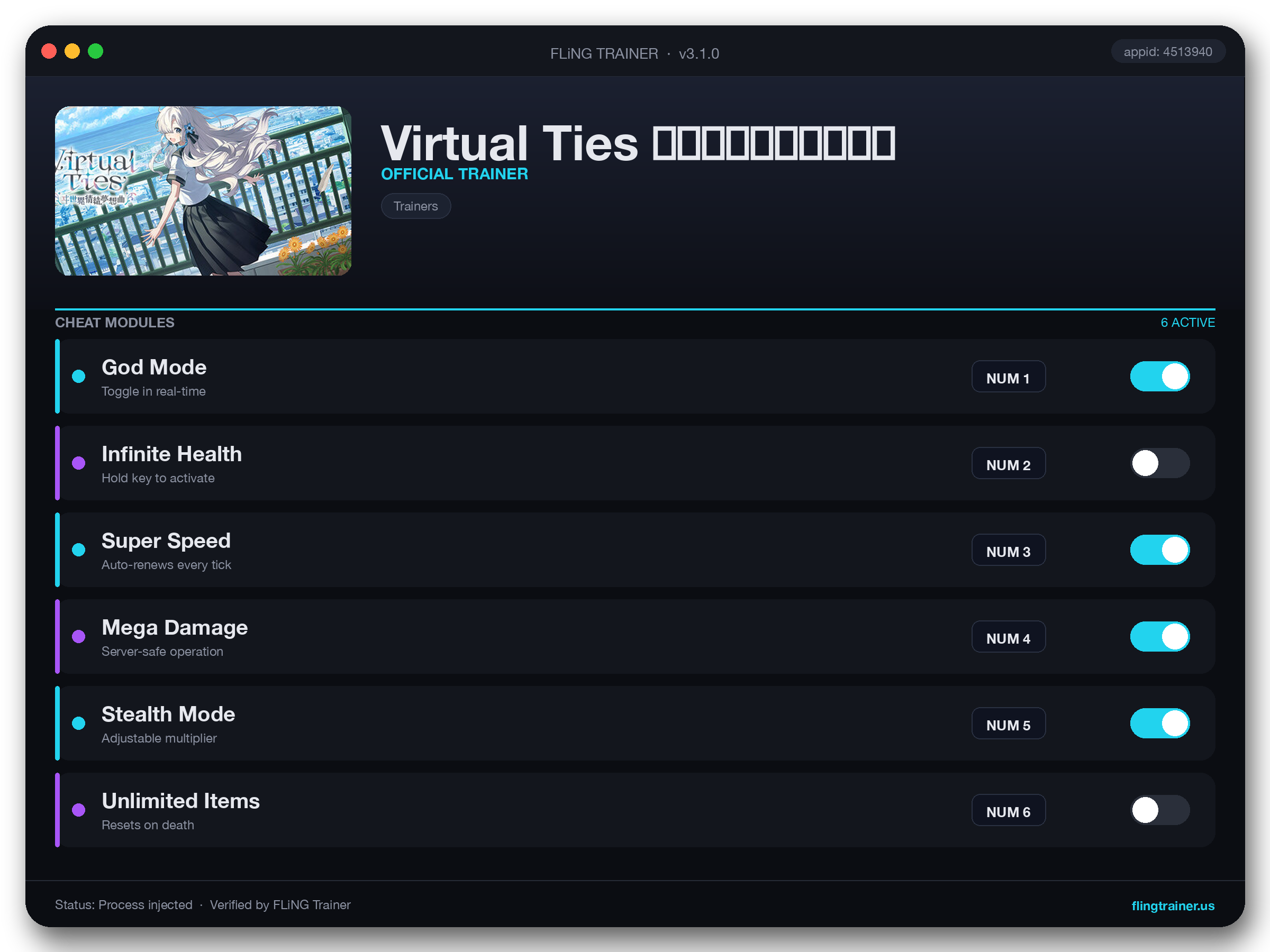 Virtual Ties 〜ヰ世界情緒夢想曲〜 Trainer interface