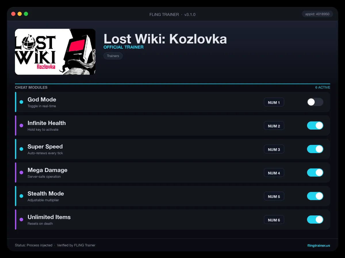 Lost Wiki: Kozlovka Trainer interface