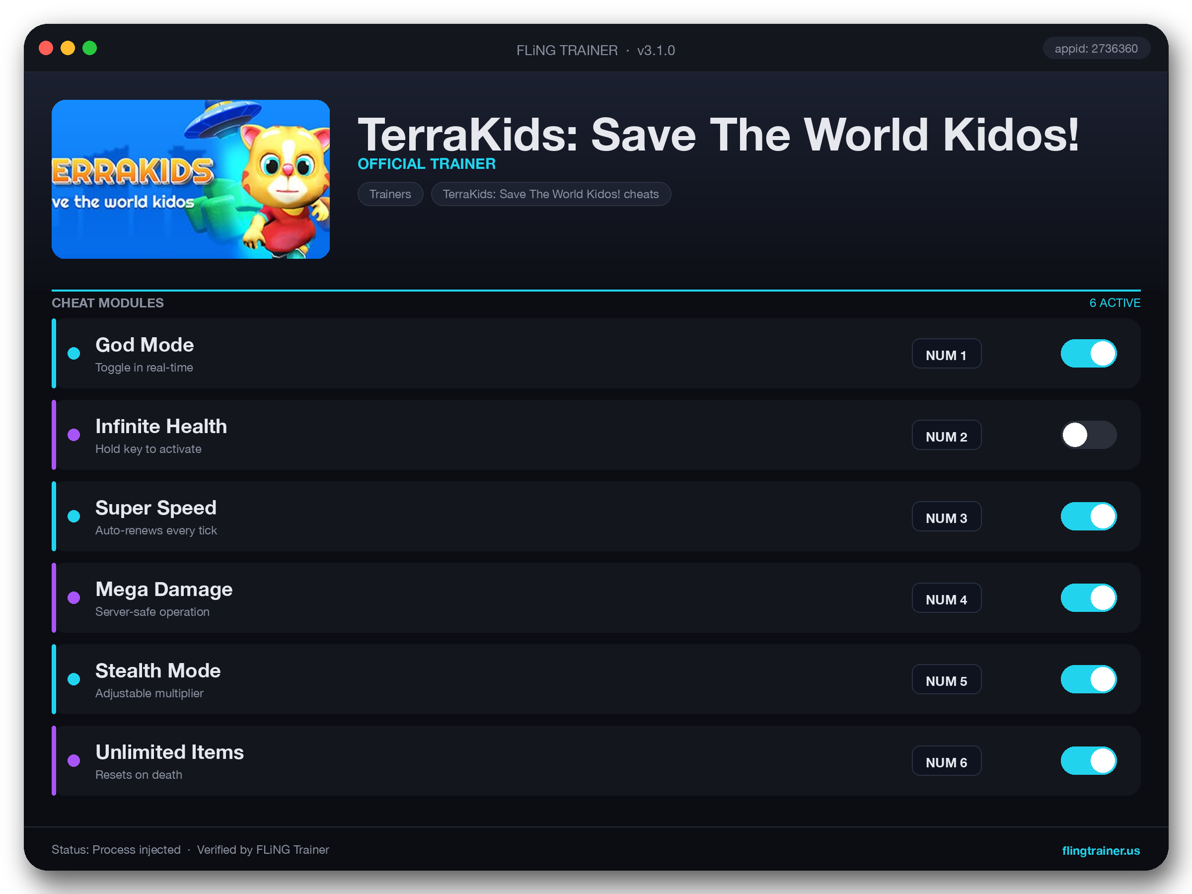 TerraKids: Save The World Kidos! Trainer interface