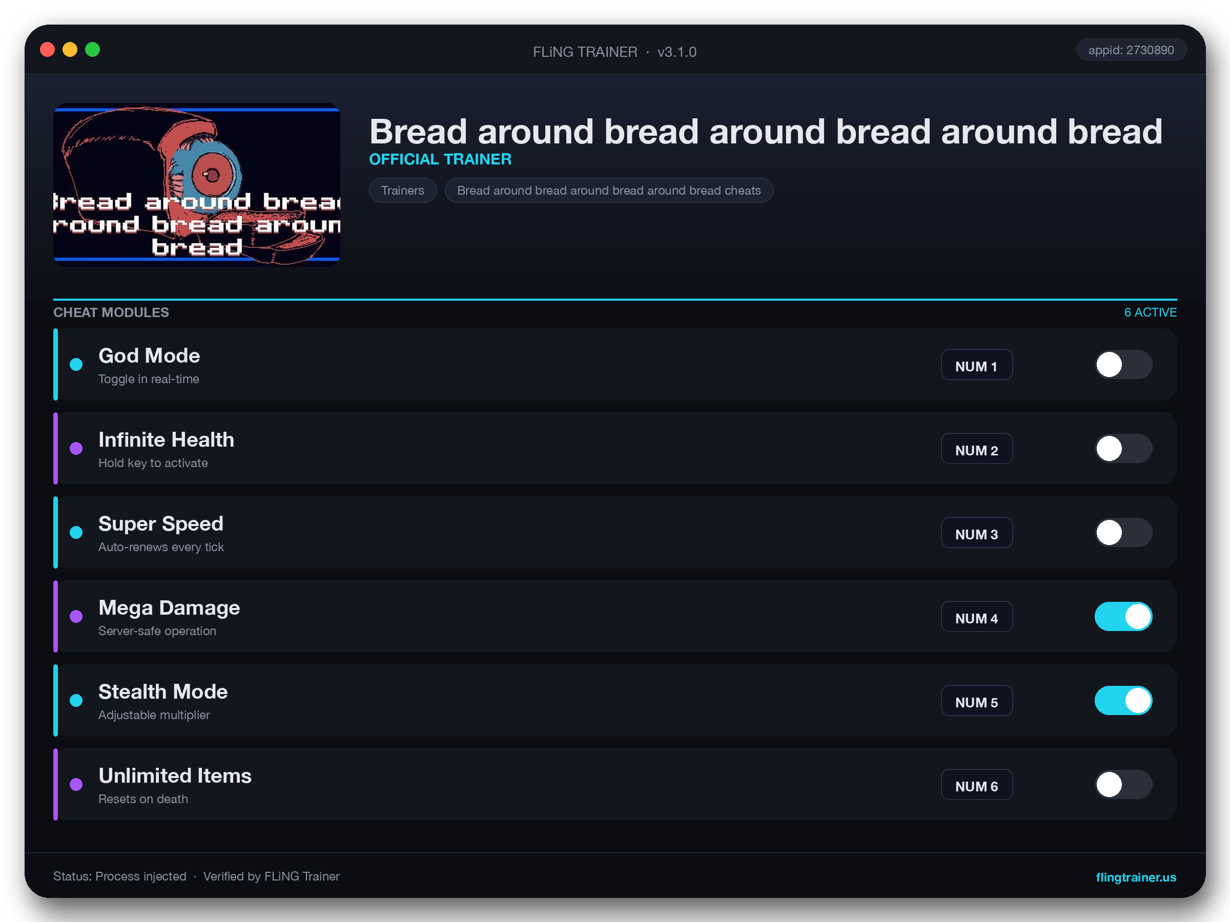 Bread around bread around bread around bread Trainer interface
