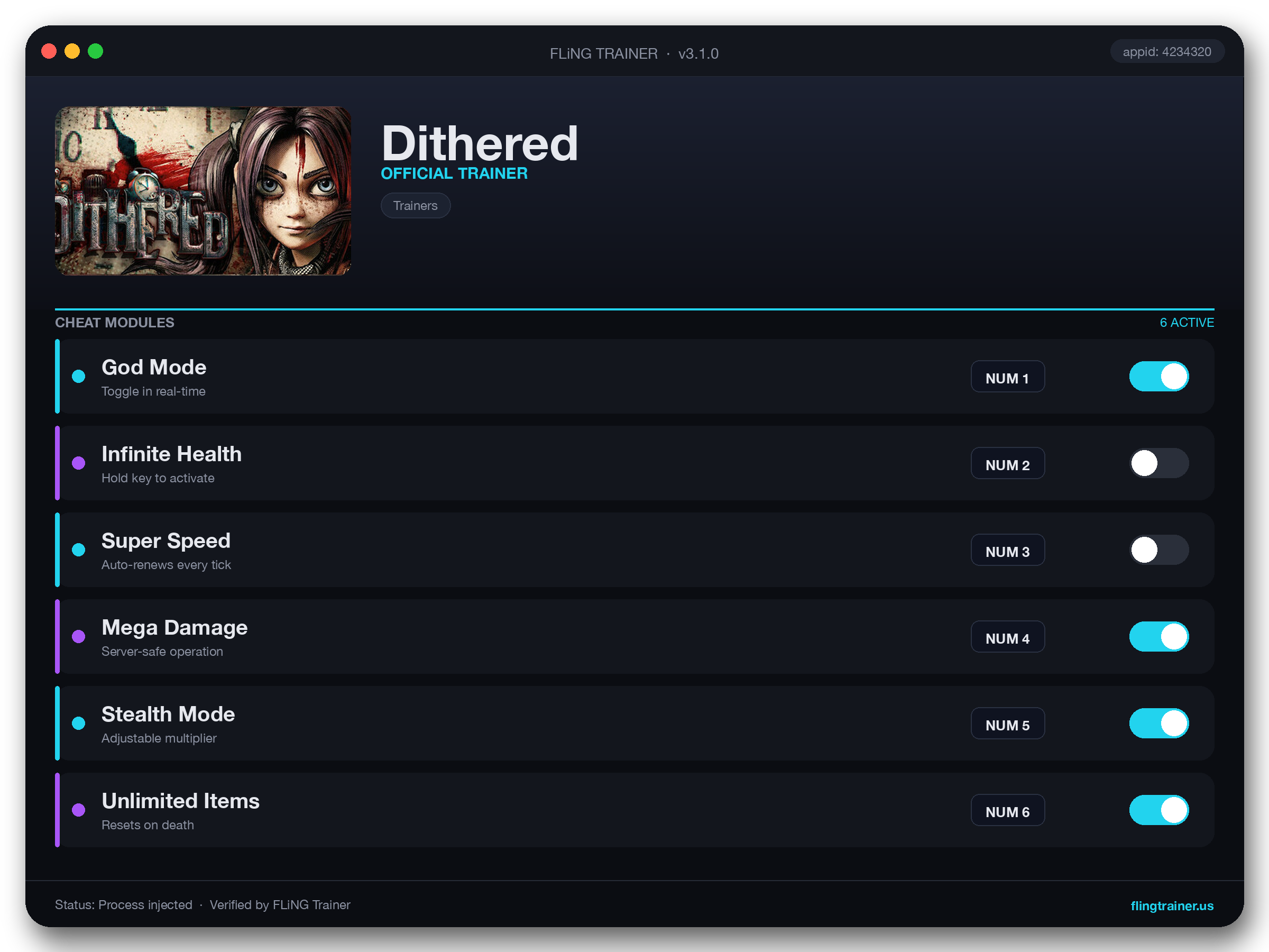 Dithered Trainer interface
