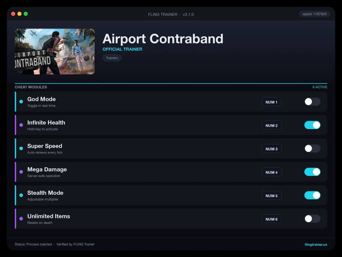 Airport Contraband Trainer interface