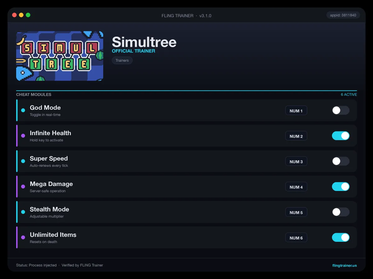 Simultree Trainer interface