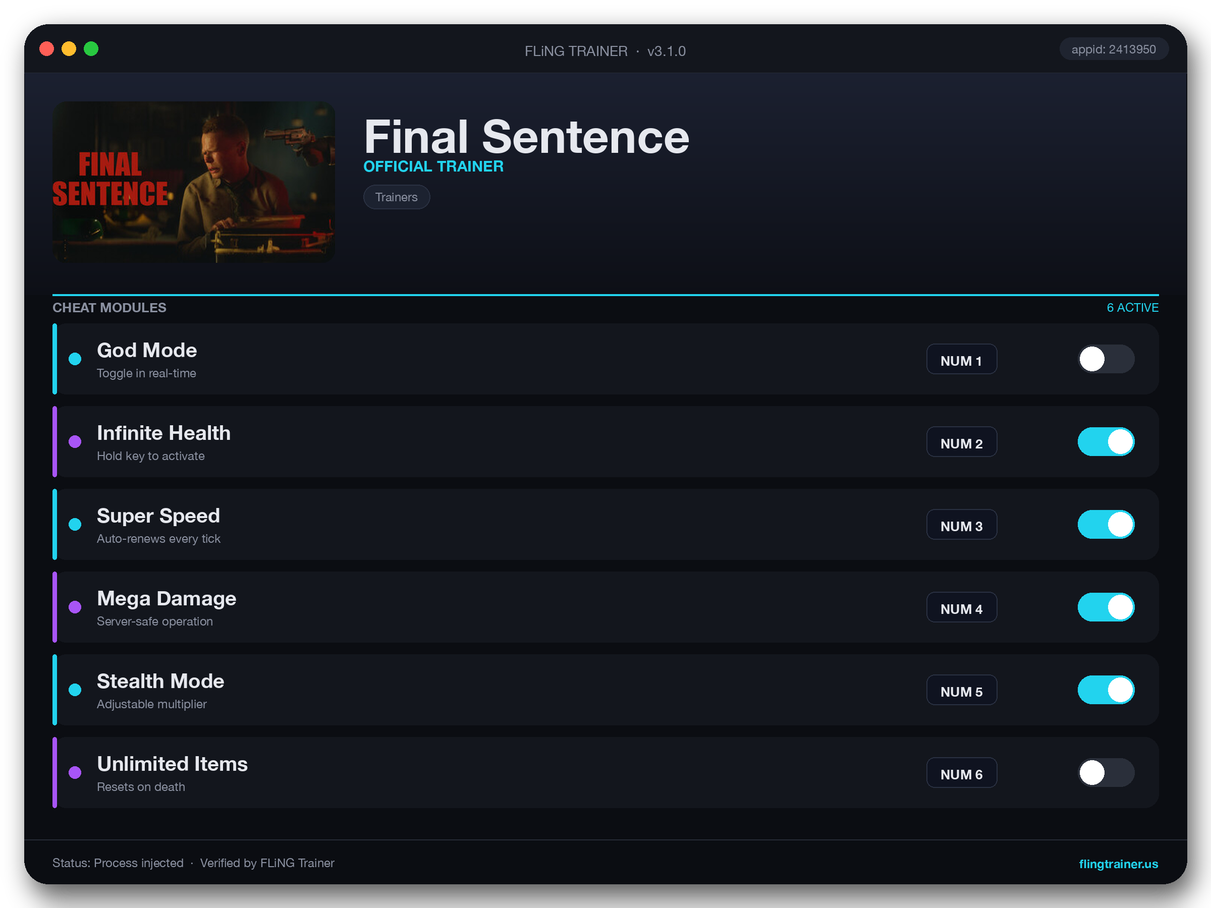 Final Sentence Trainer interface