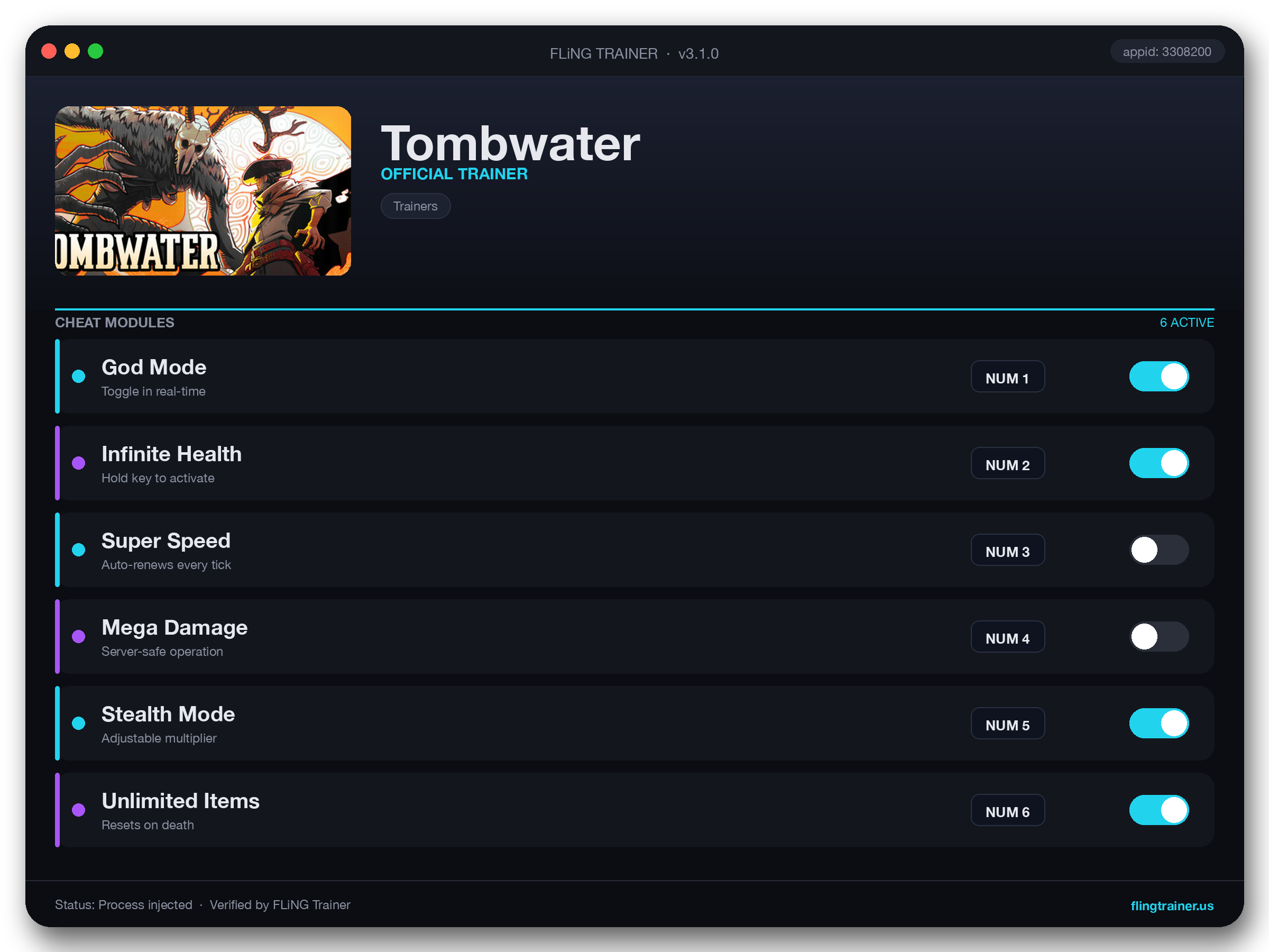 Tombwater Trainer interface