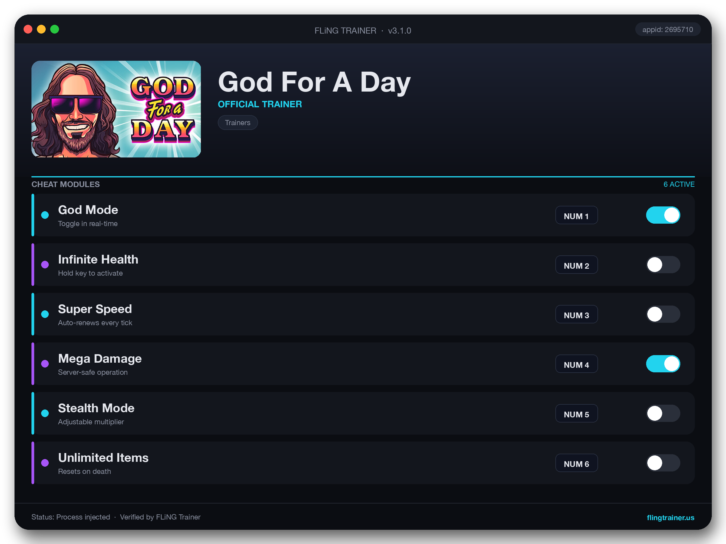 God For A Day Trainer interface