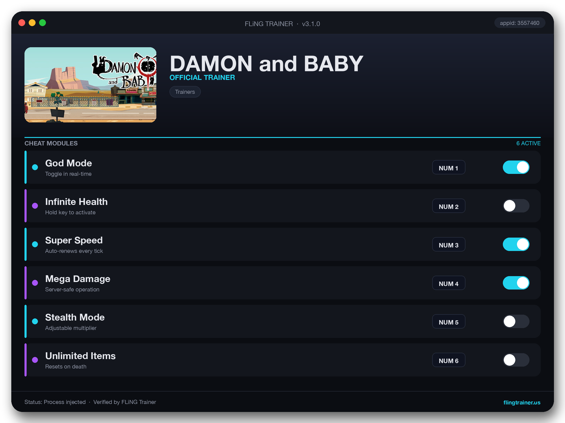 DAMON and BABY Trainer interface