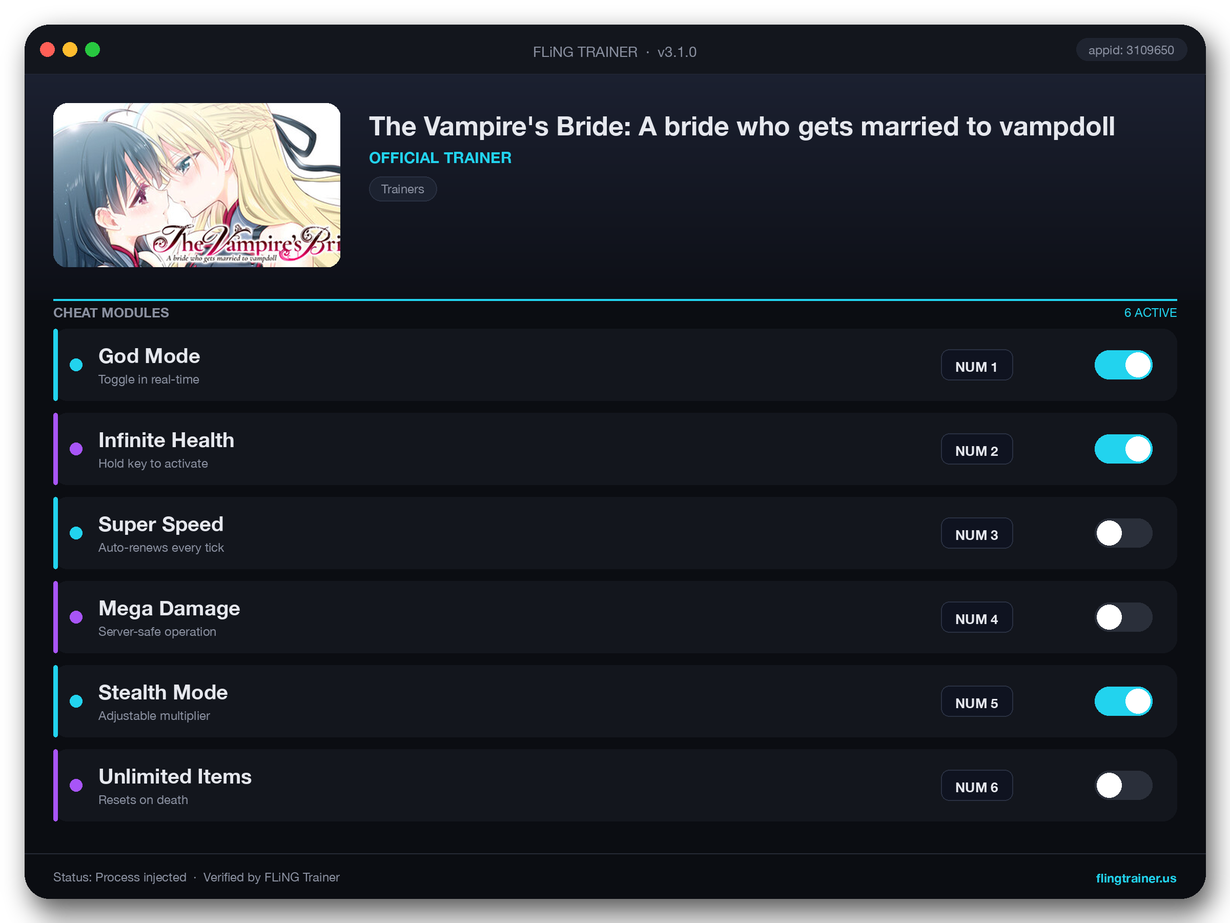 The Vampire's Bride: A bride who gets married to vampdoll Trainer interface