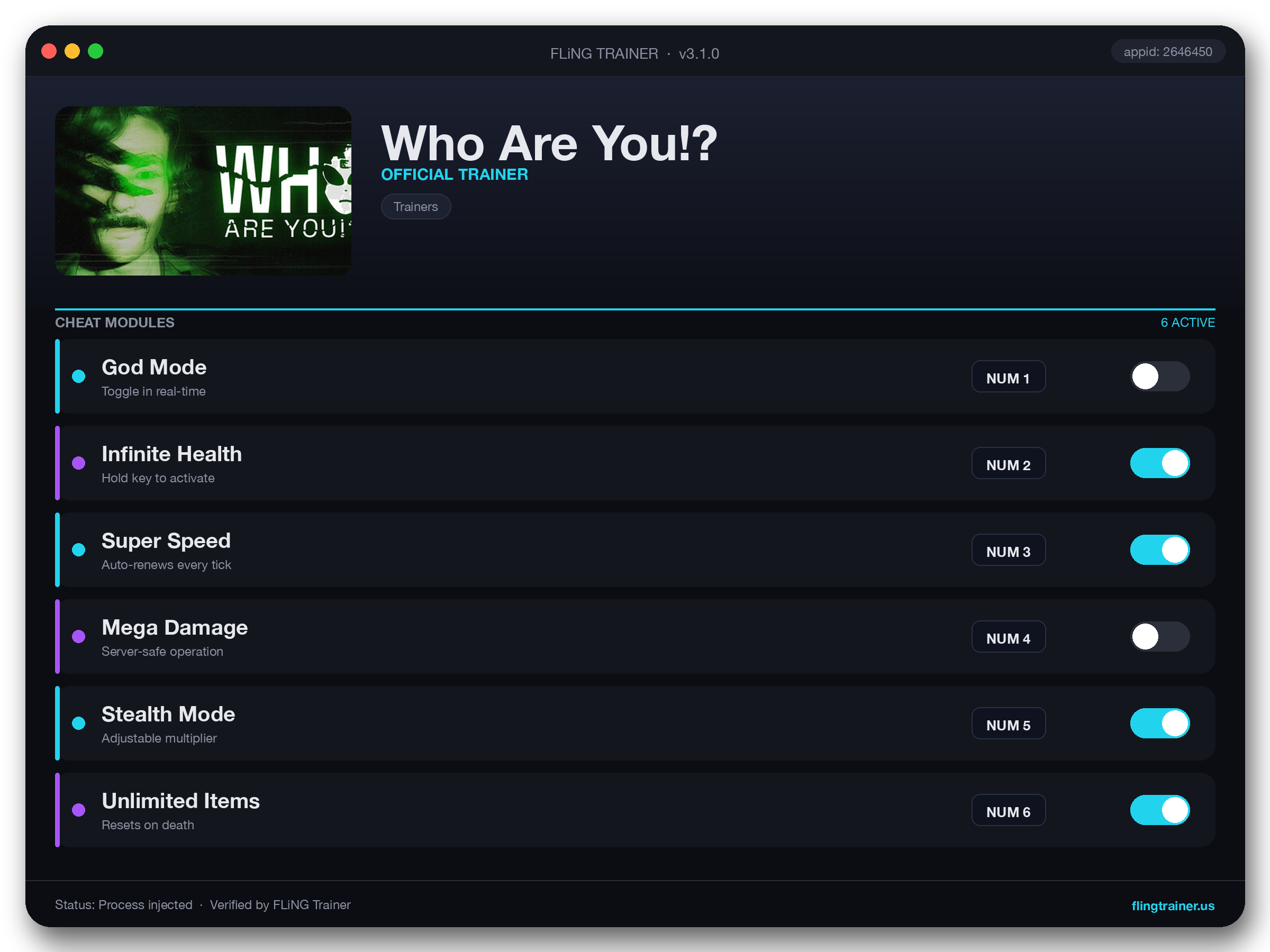 Who Are You!? Trainer interface