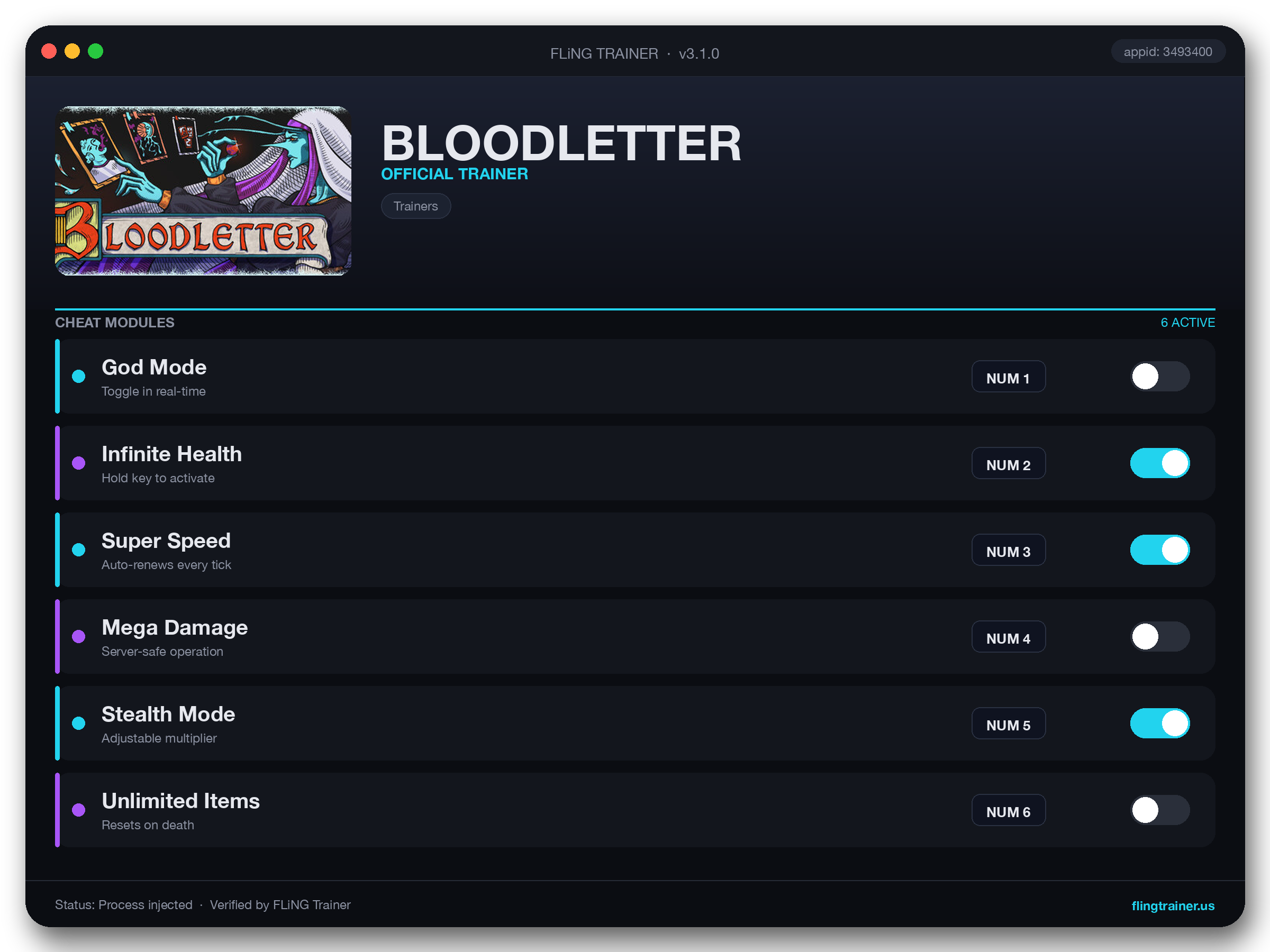 BLOODLETTER Trainer interface