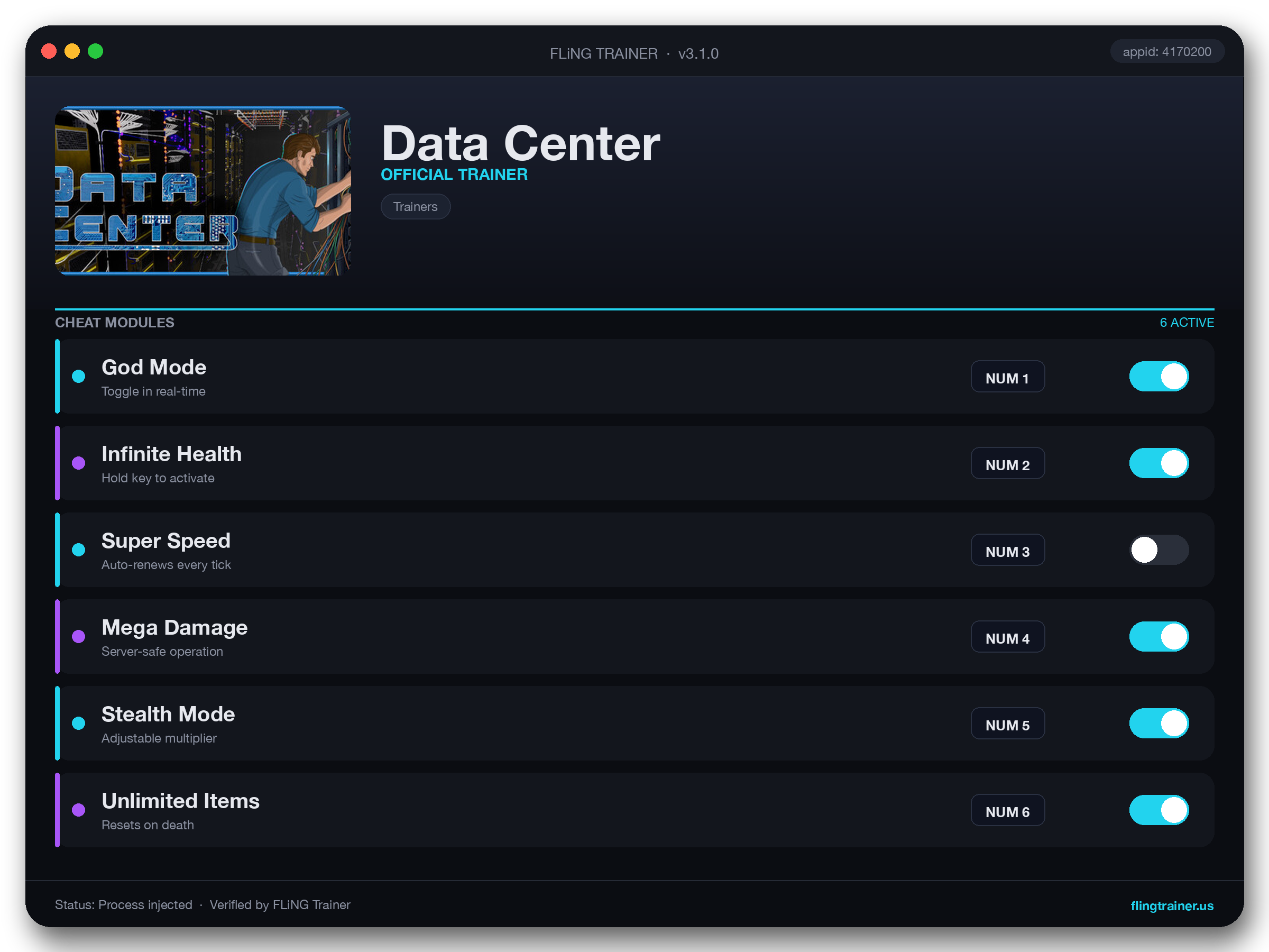 Data Center Trainer interface