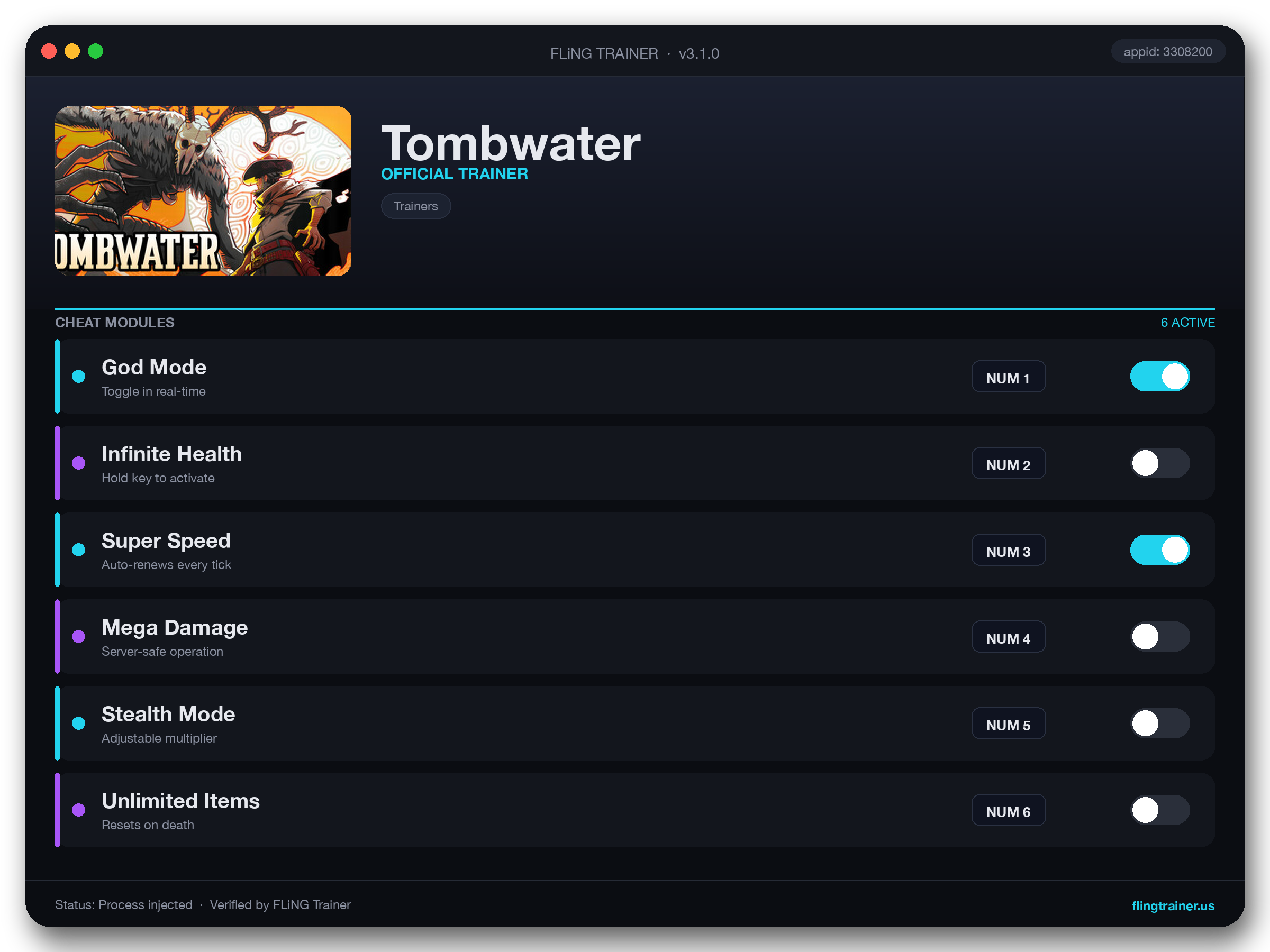 Tombwater Trainer interface