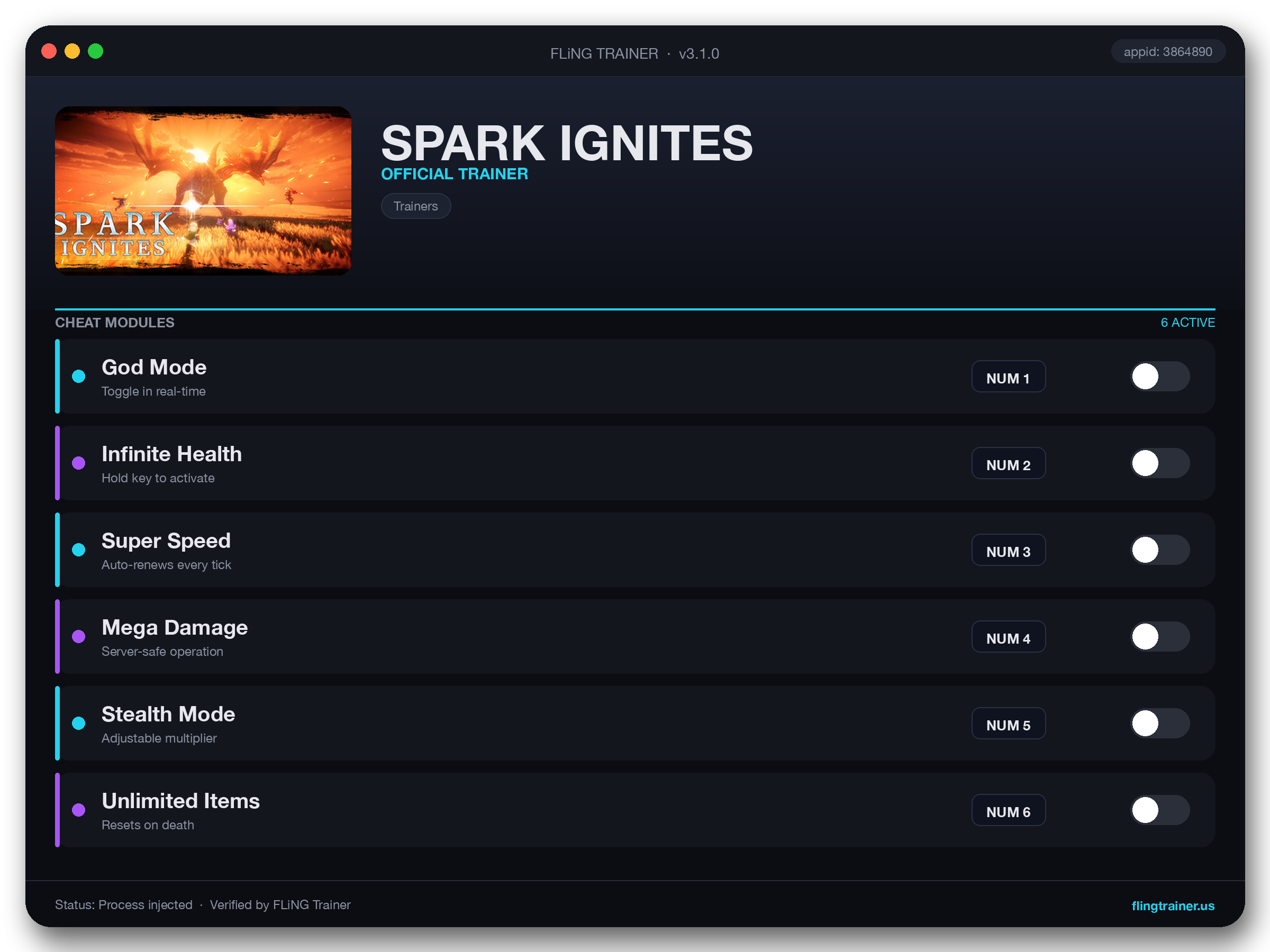 SPARK IGNITES Trainer interface