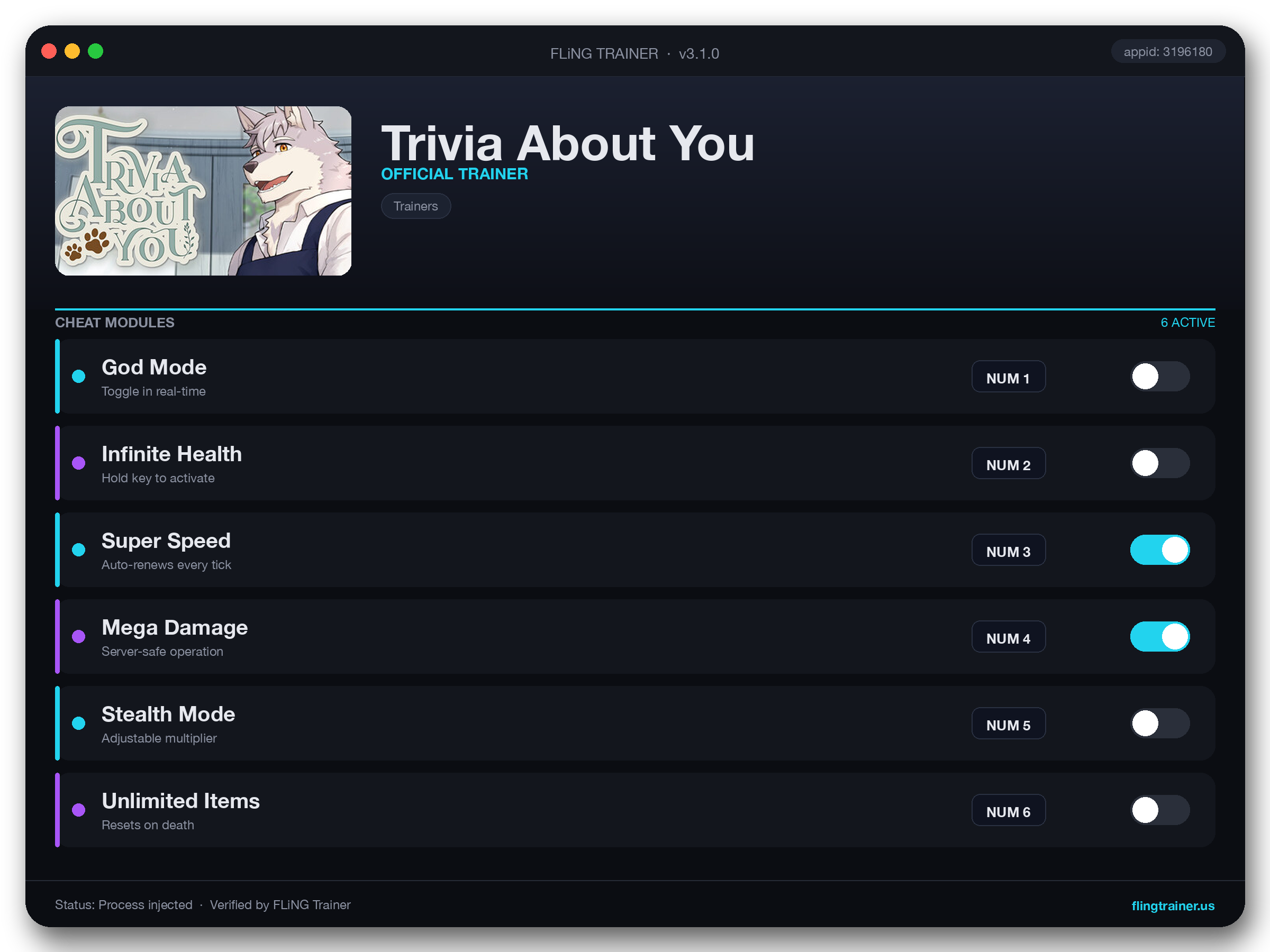 Trivia About You Trainer interface