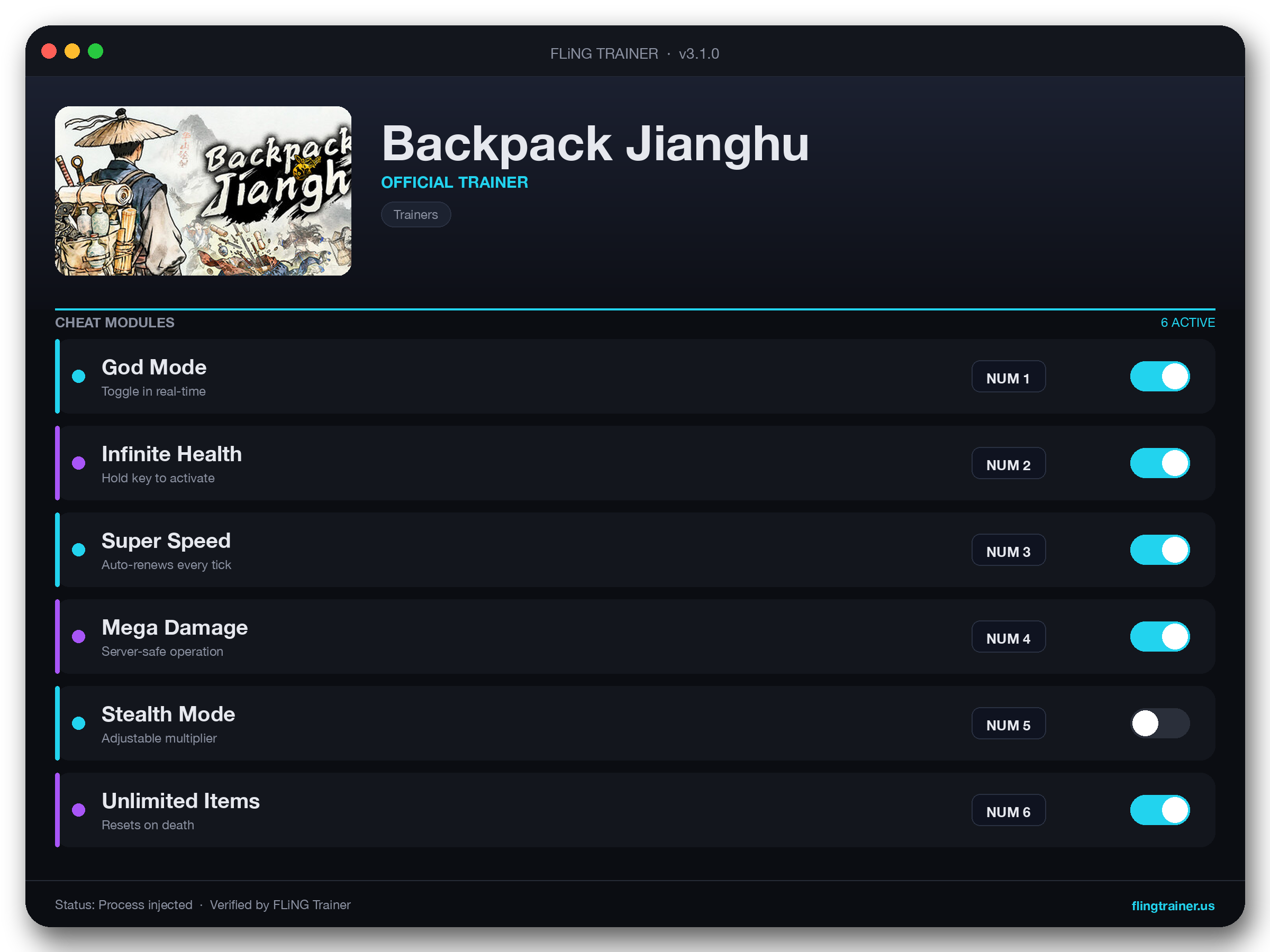Backpack Jianghu Trainer interface
