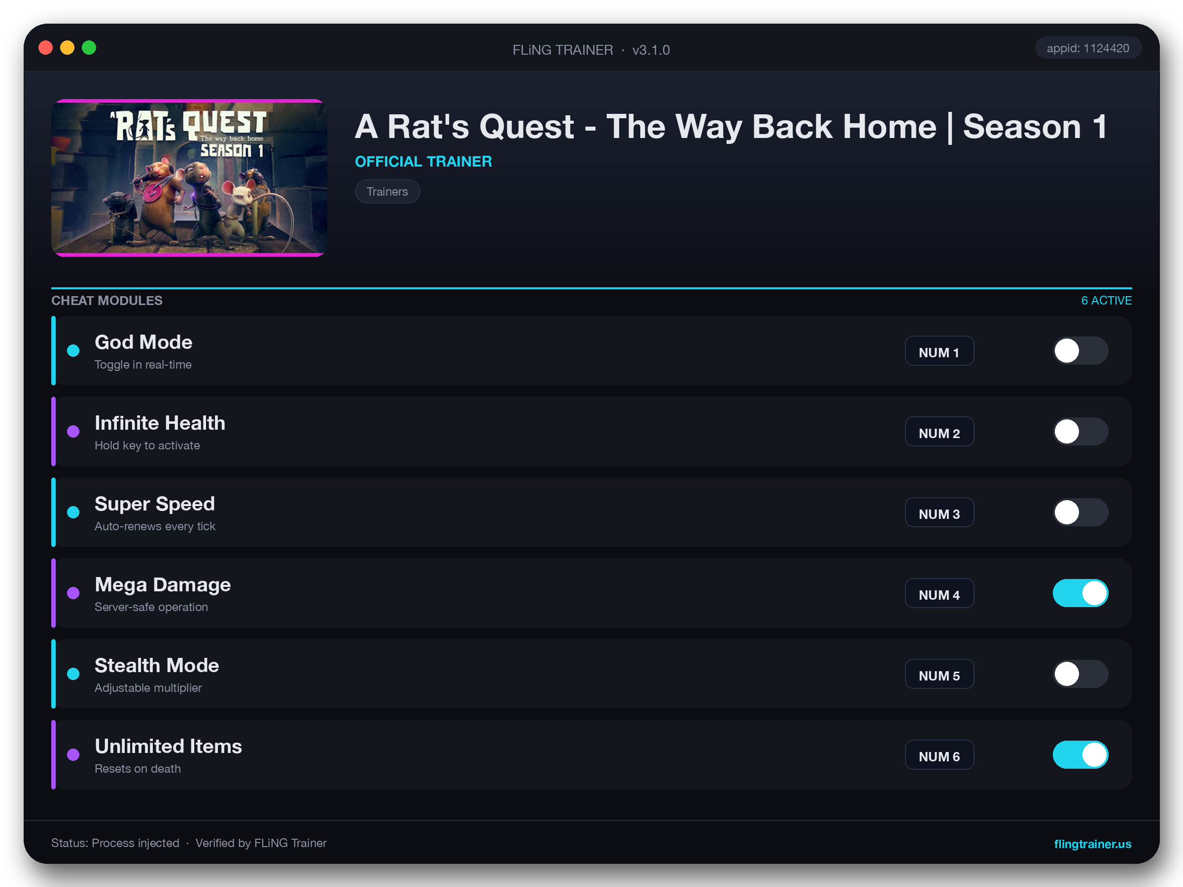 A Rat's Quest - The Way Back Home | Season 1 Trainer interface
