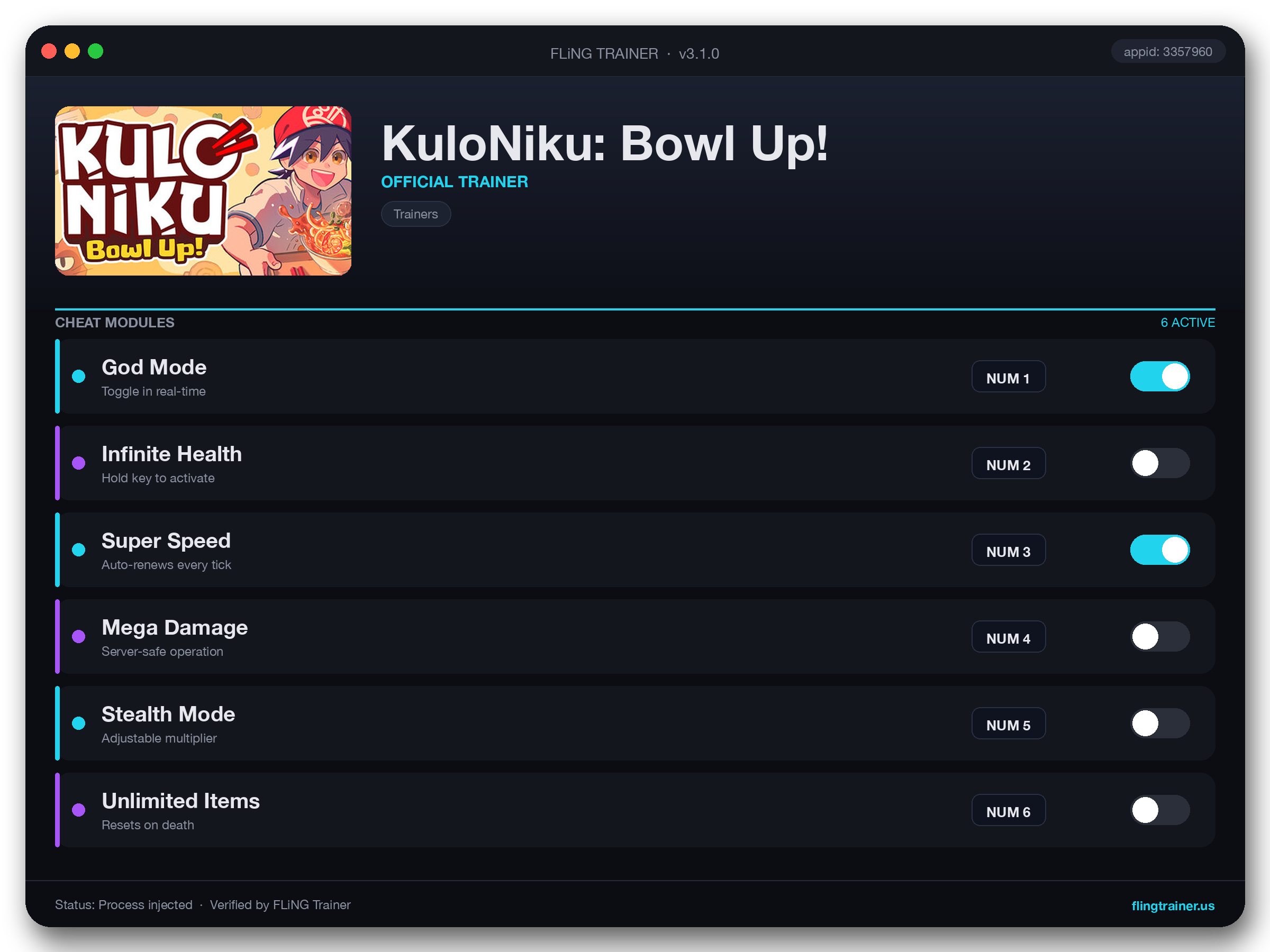 KuloNiku: Bowl Up! Trainer interface