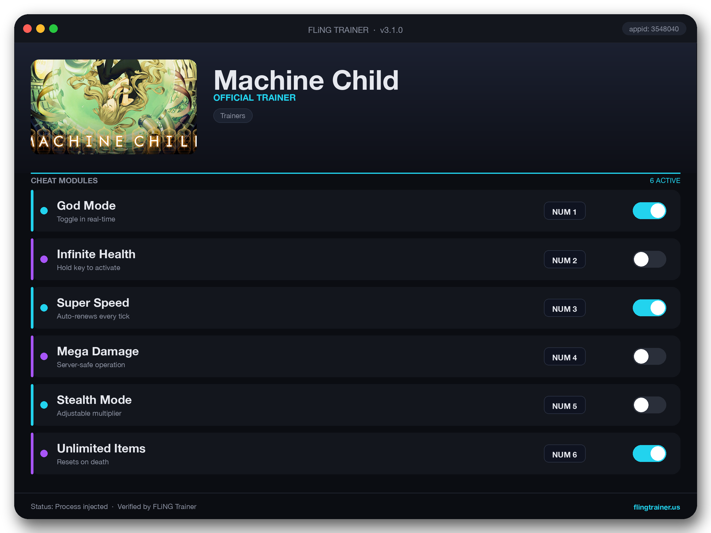 Machine Child Trainer interface