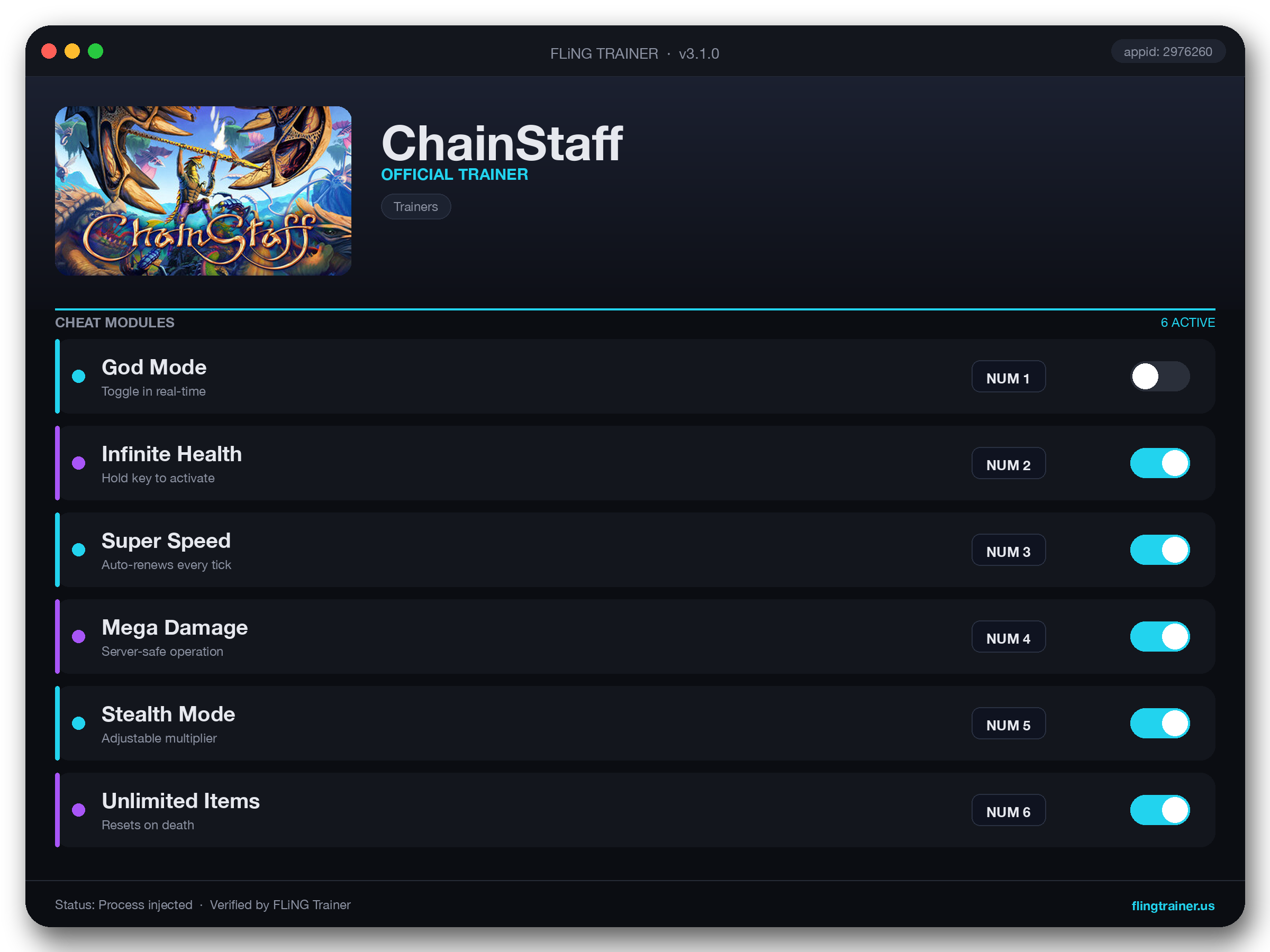 ChainStaff Trainer interface