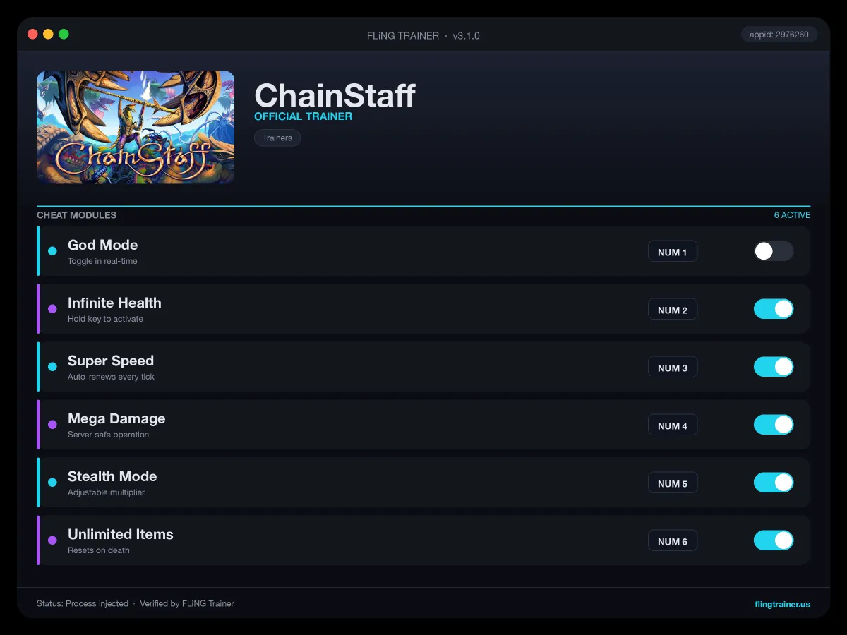 ChainStaff Trainer interface