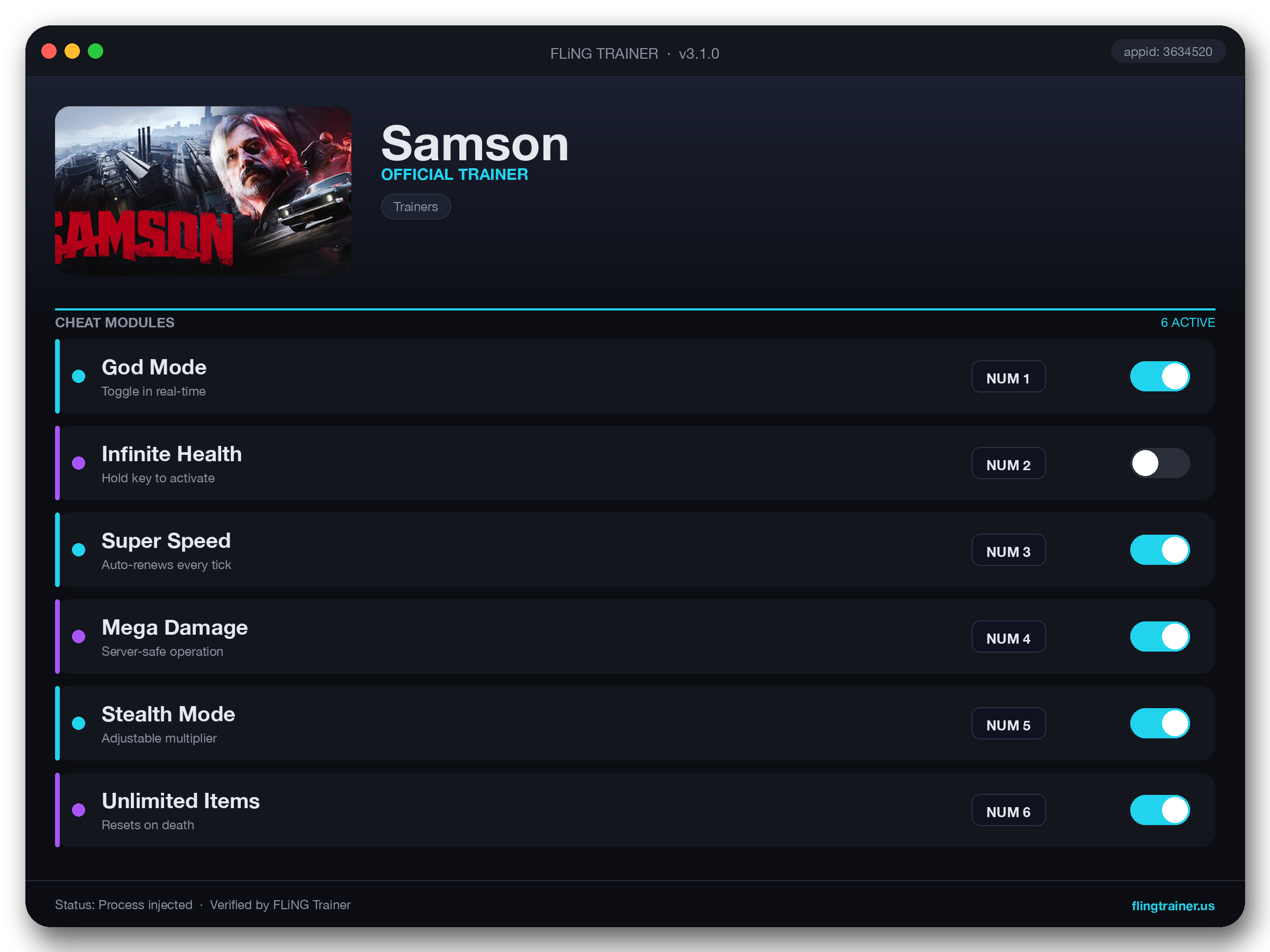 Samson Trainer interface