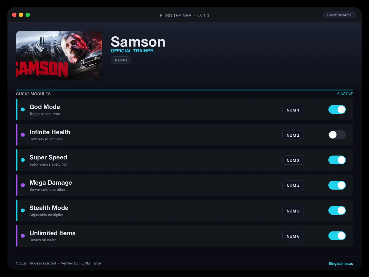 Samson Trainer interface