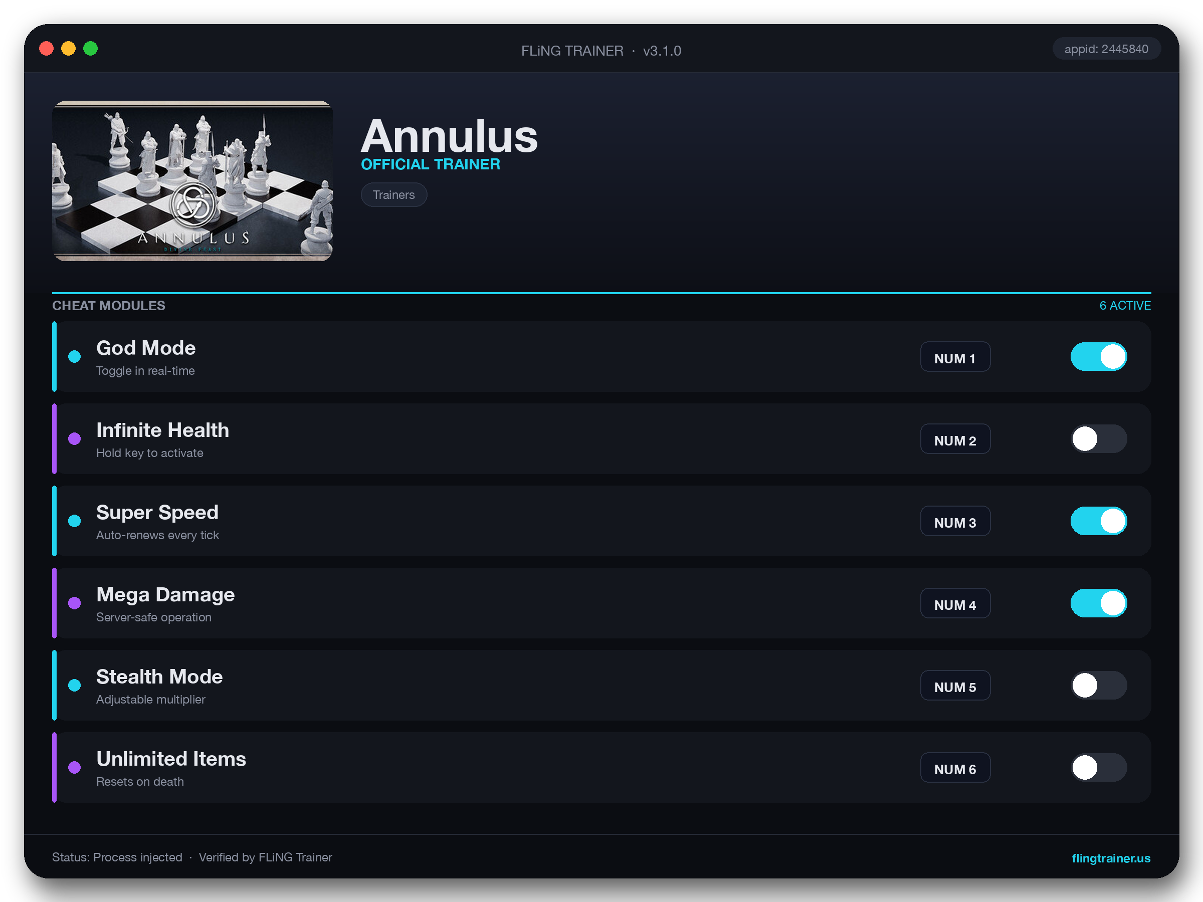 Annulus Trainer interface