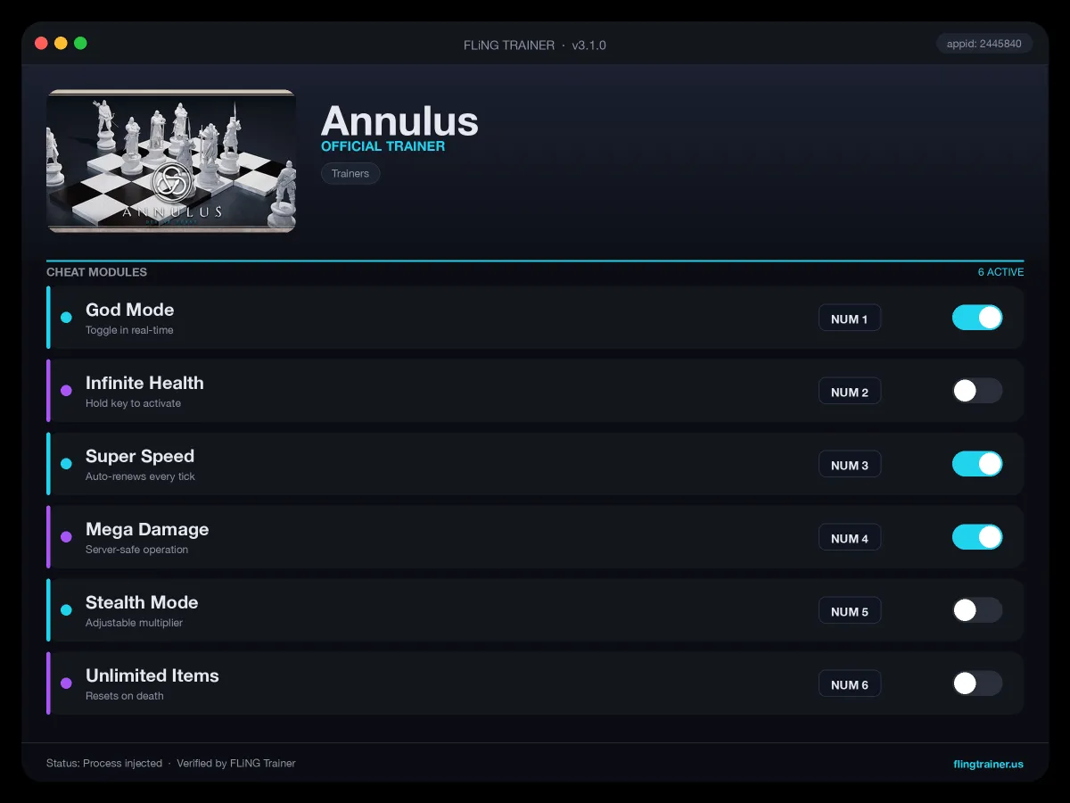 Annulus Trainer interface