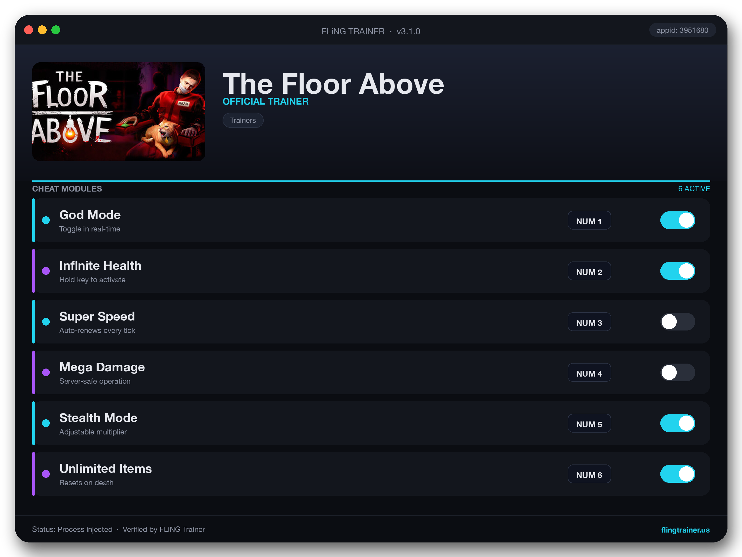 The Floor Above Trainer interface