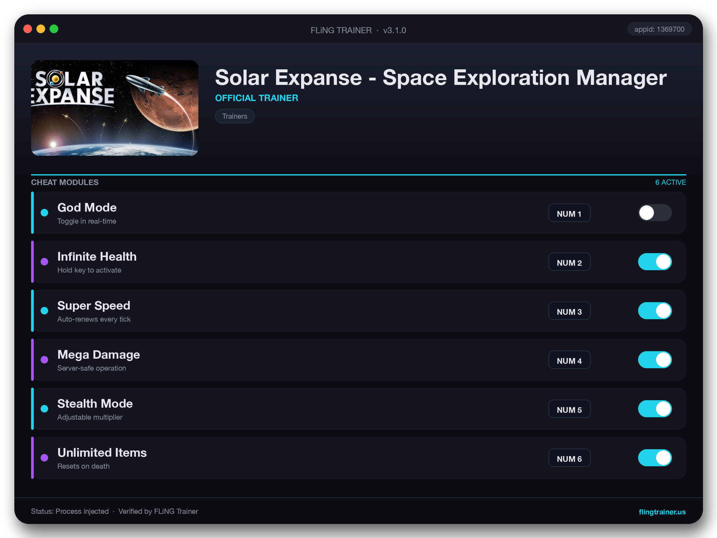 Solar Expanse - Space Exploration Manager Trainer interface